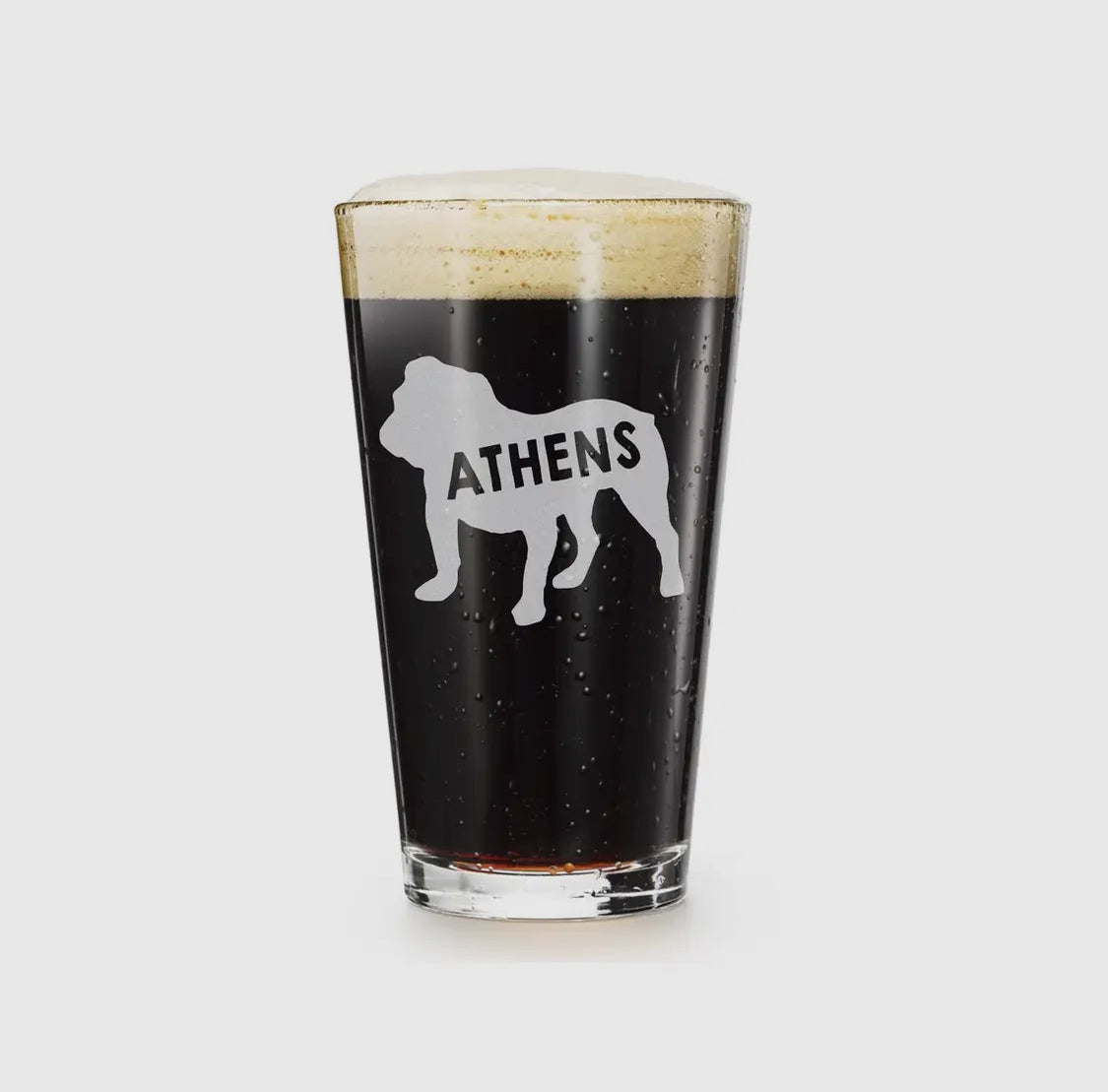 Athens Bulldog pint glass