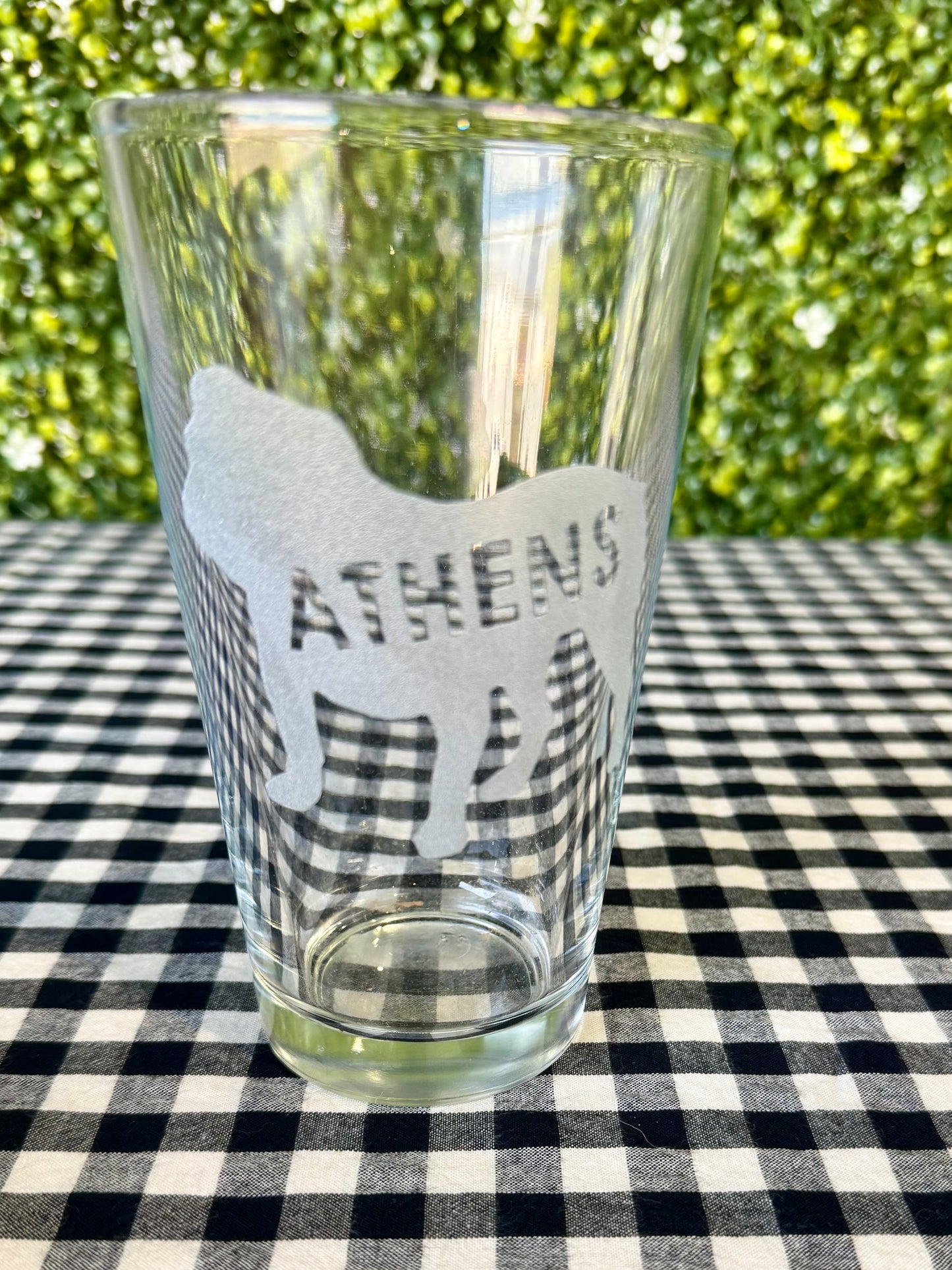Athens Bulldog pint glass