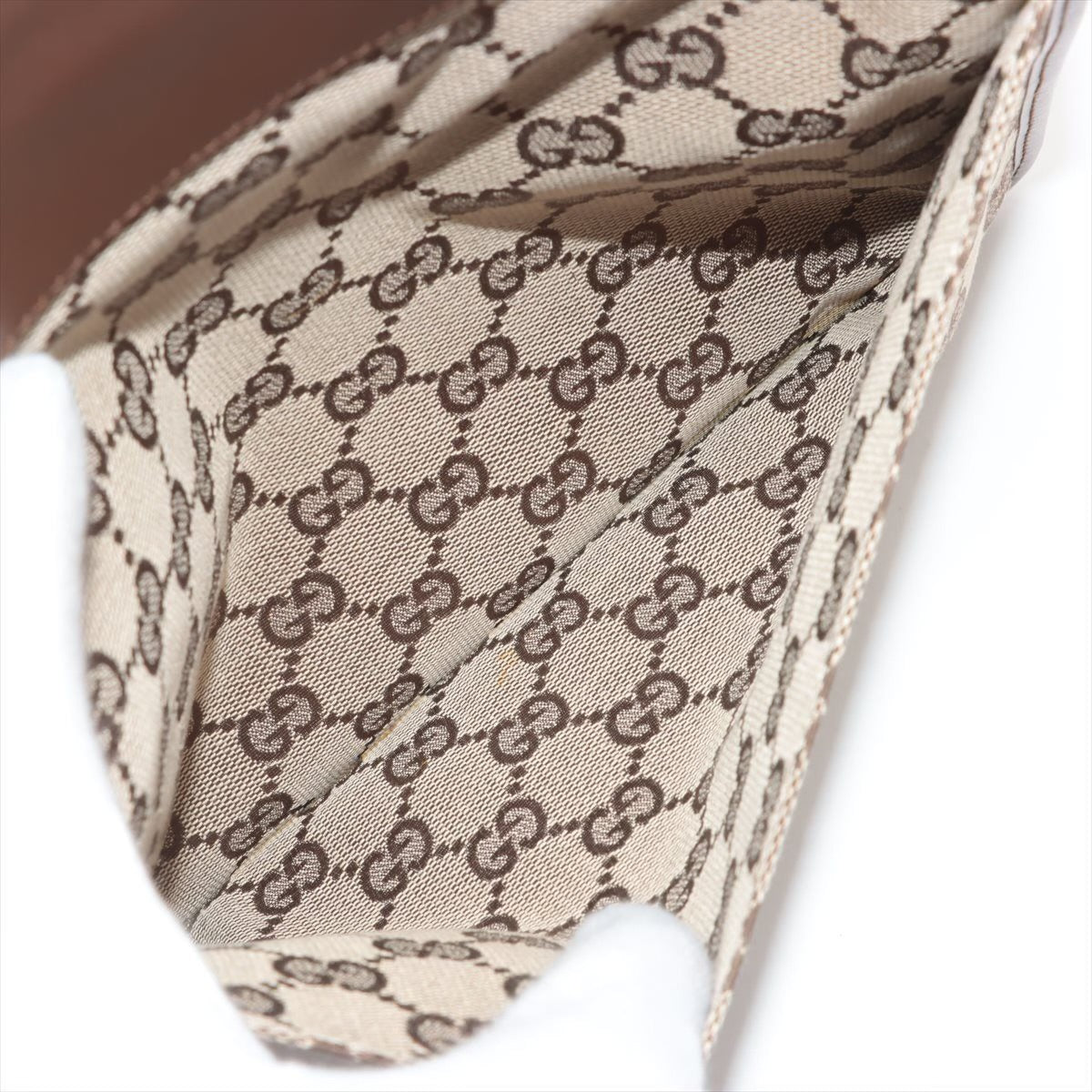 Gucci pre loved shoulder bag beige brow monogram