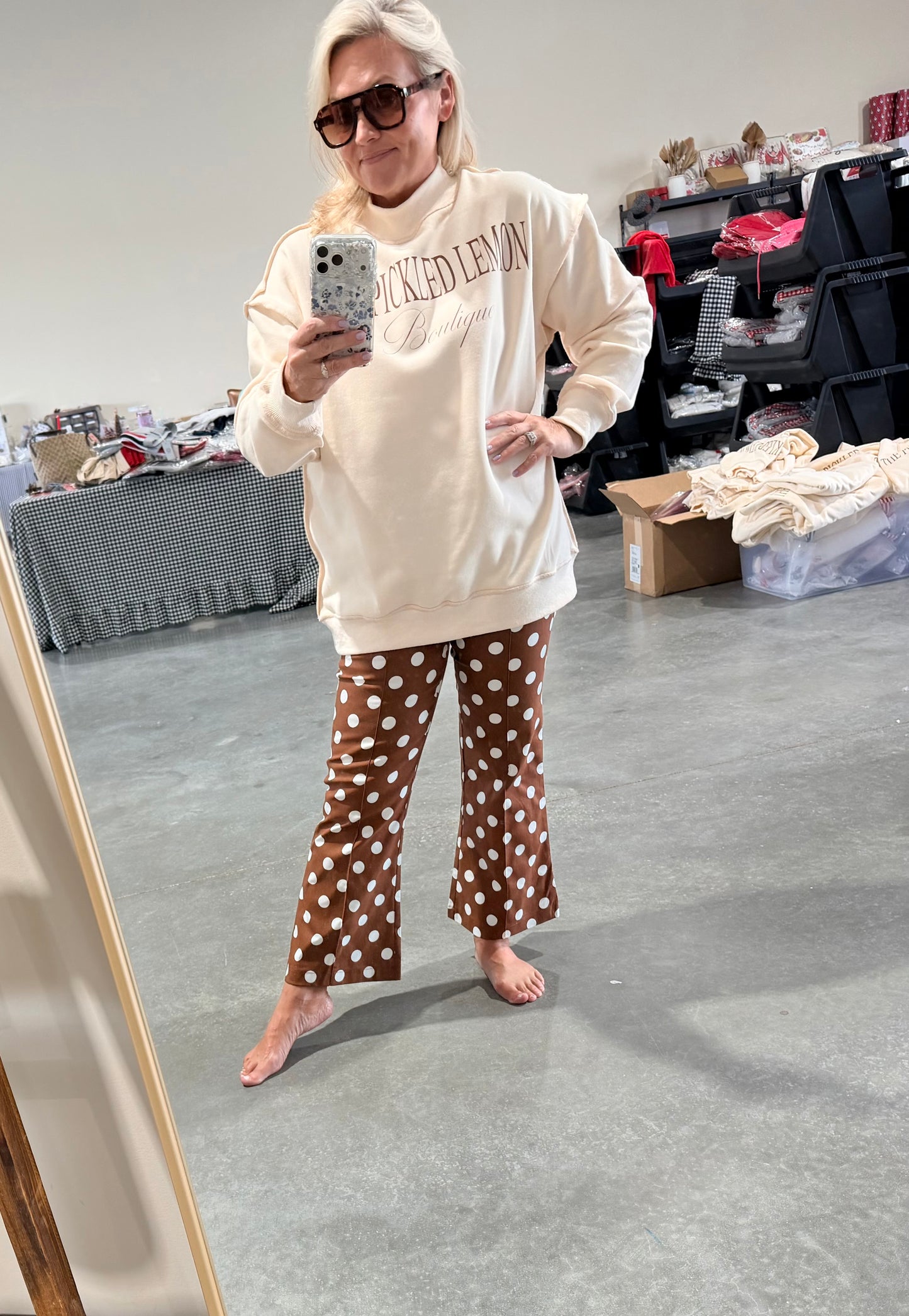 Pickled lemon mock neck oversized