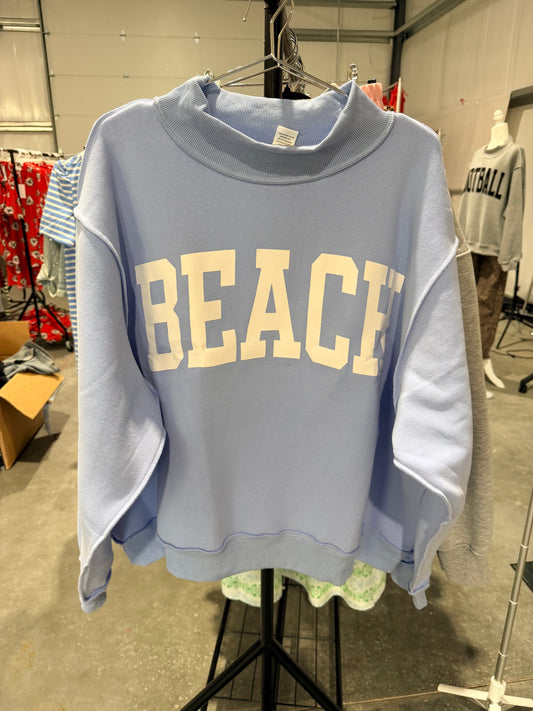 Beach Lake reversible  summer mock neck