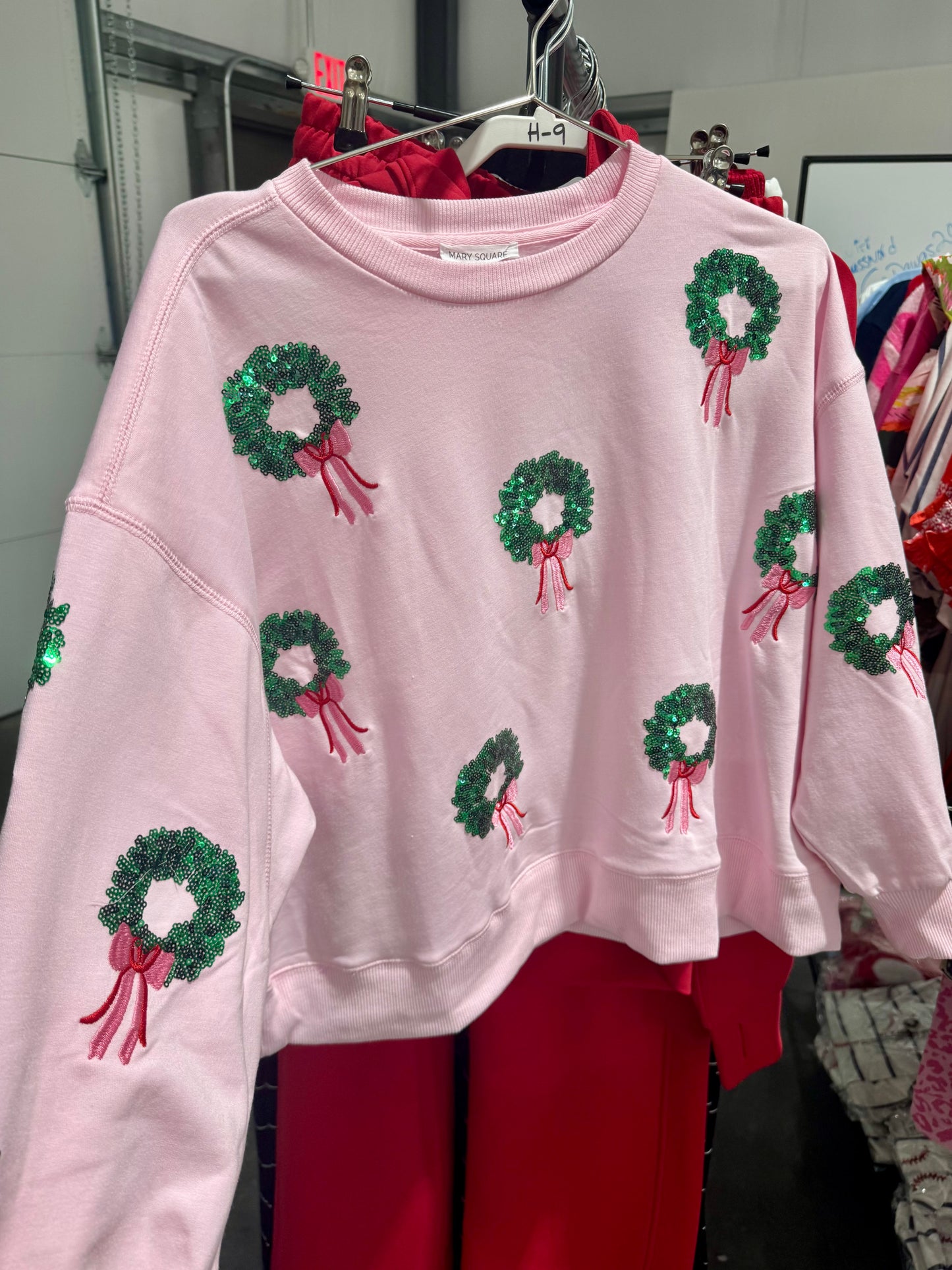Sequin Wreath boutique style sweatshirt