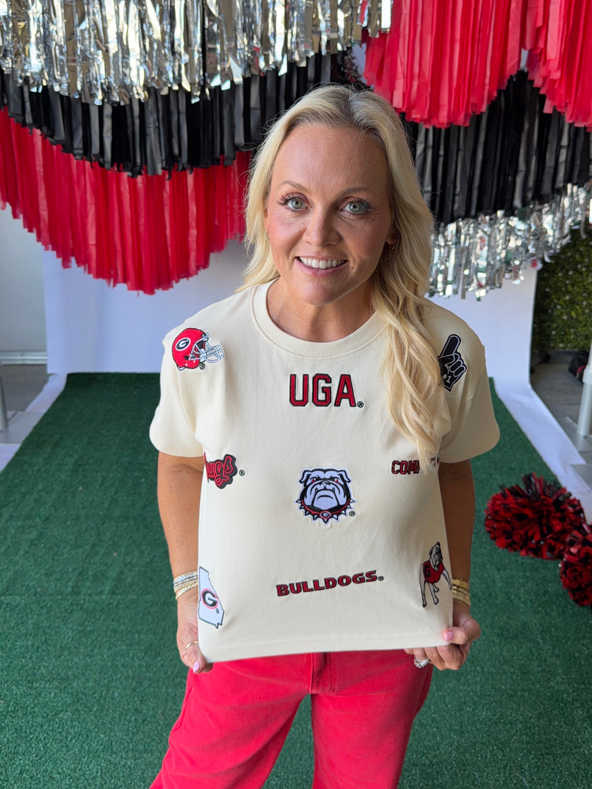 All over bulldog tee oatmeal