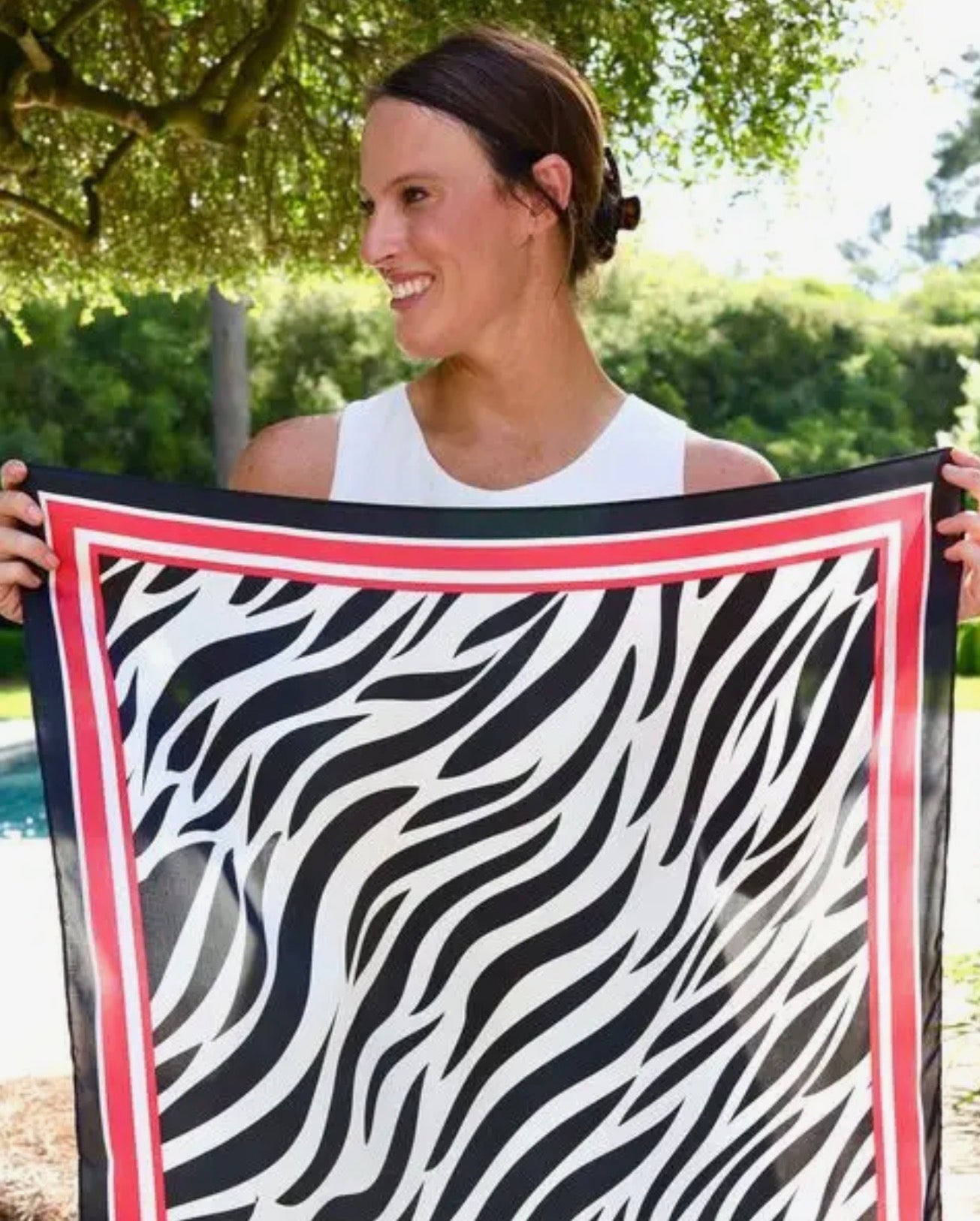 Zebra red and black scarf