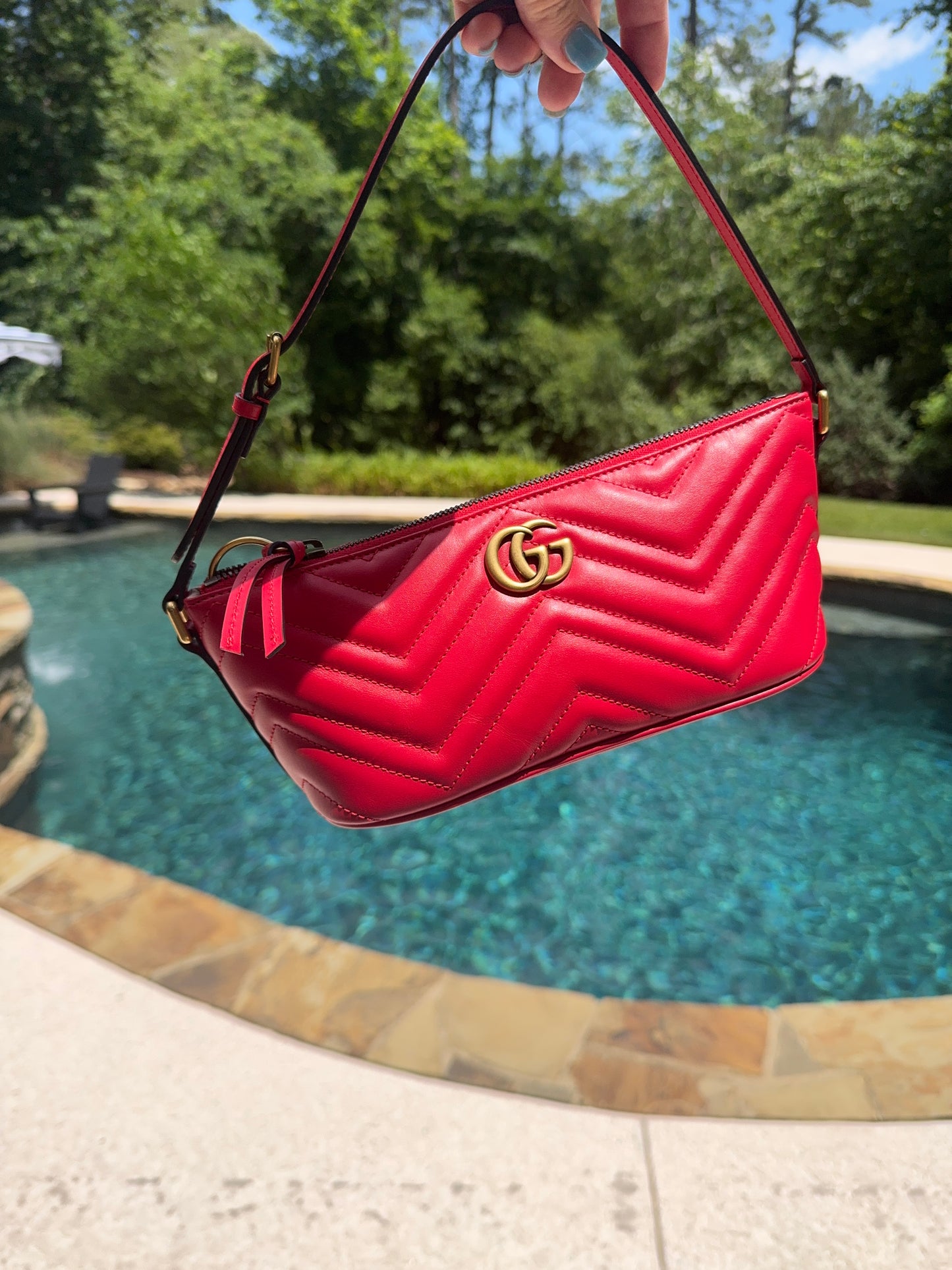 Gucci GG marmot shoulder bag red pre loved