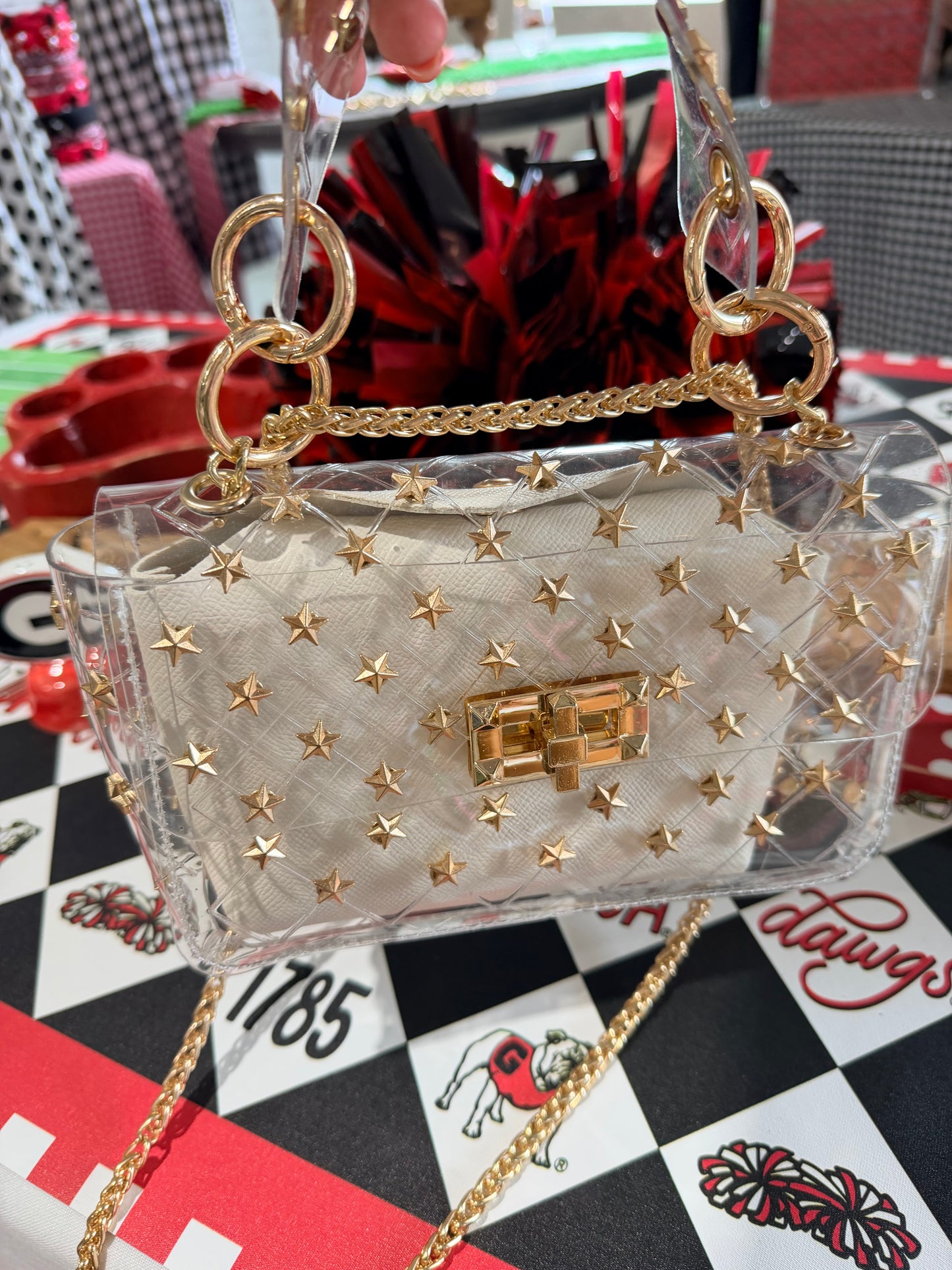 The Ophelia clear bag with gold
