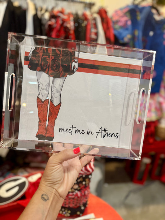 Acrylic tray with reversible vinyl graphic game day Athens