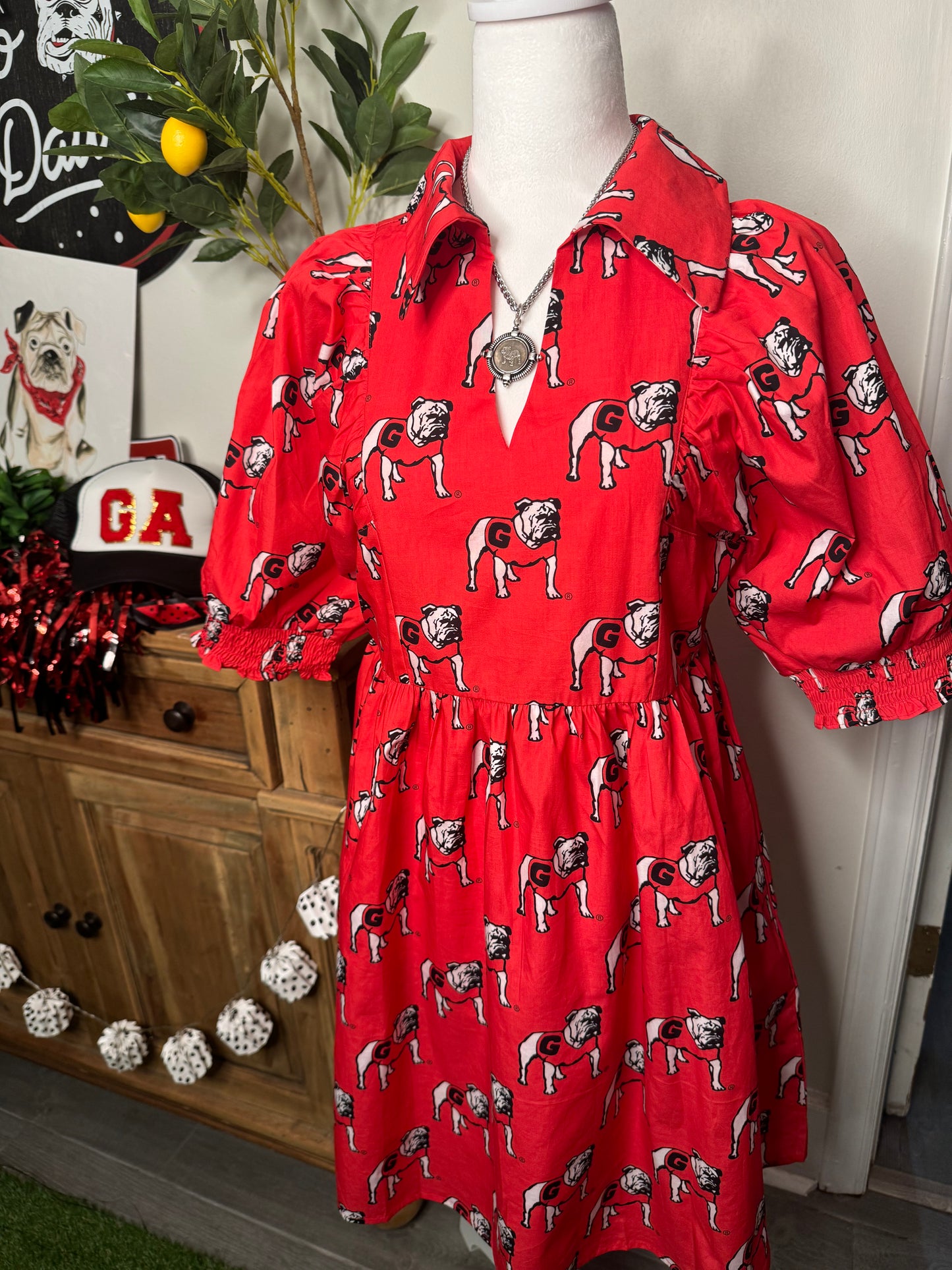 New! The poplin red dress with pockets warehouse sale