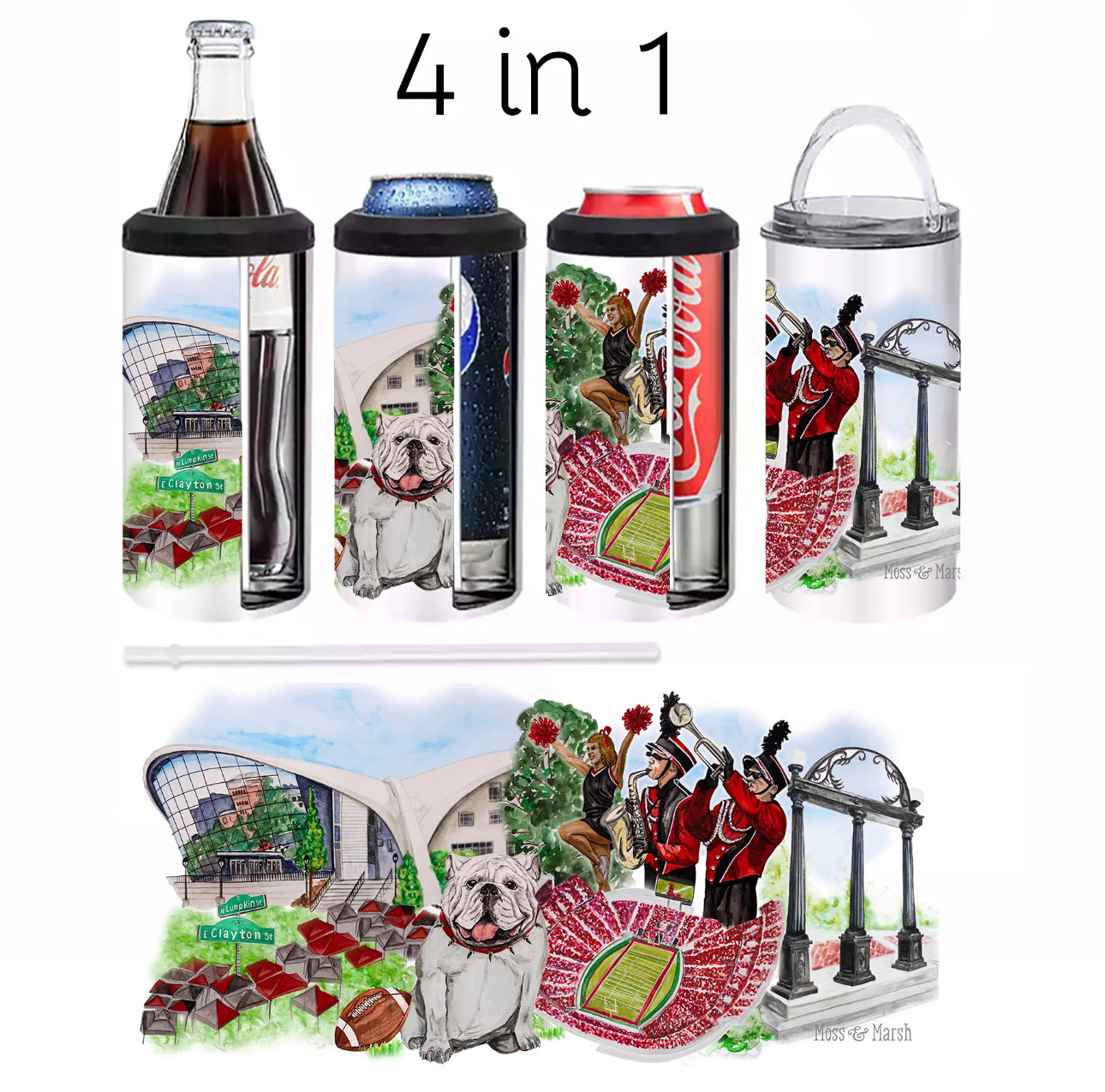 Can cooler and tumbler 4 in 1