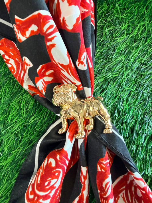 Bulldog gold scarf slide