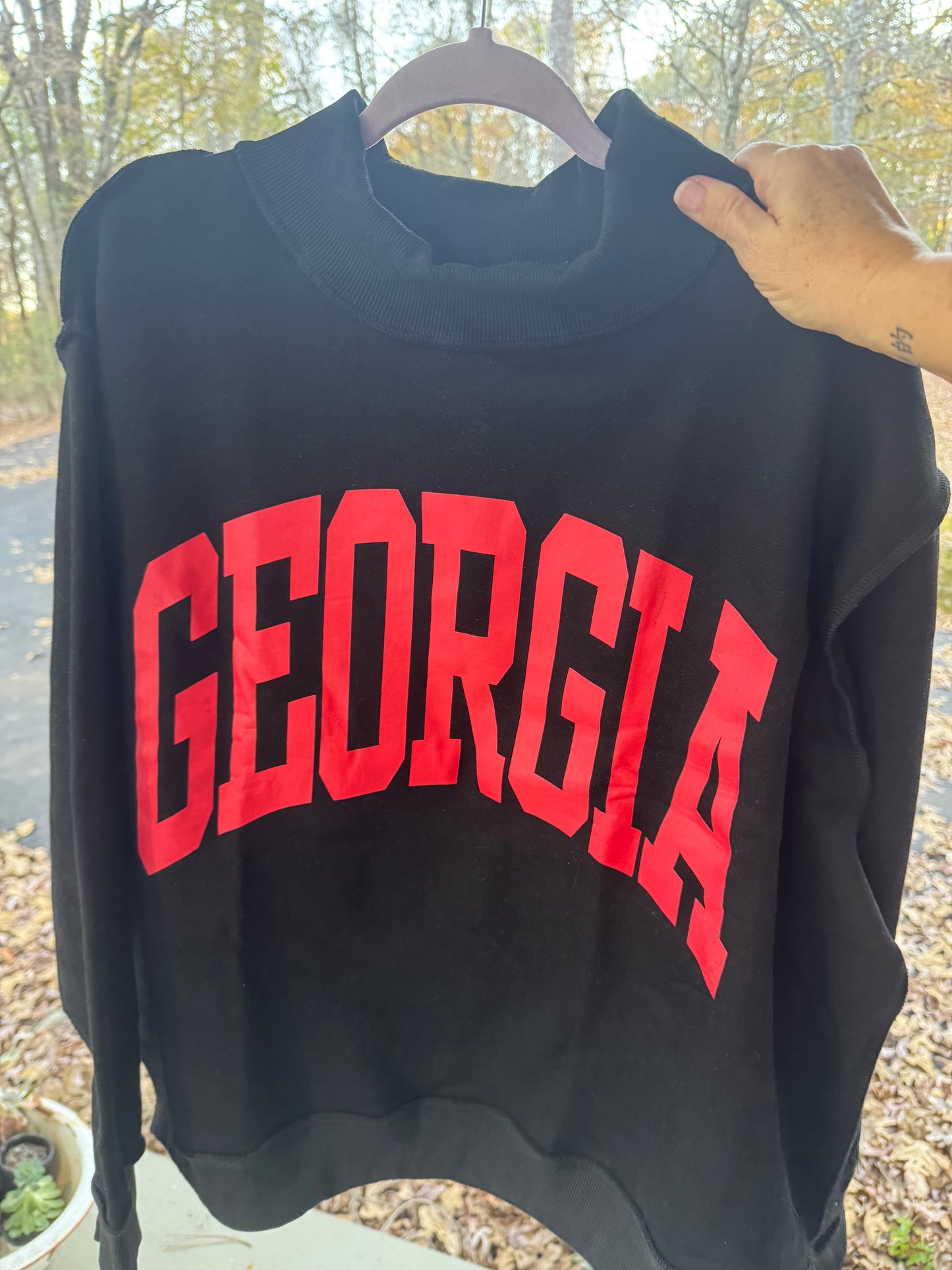 Black reversible mock neck Georgia
