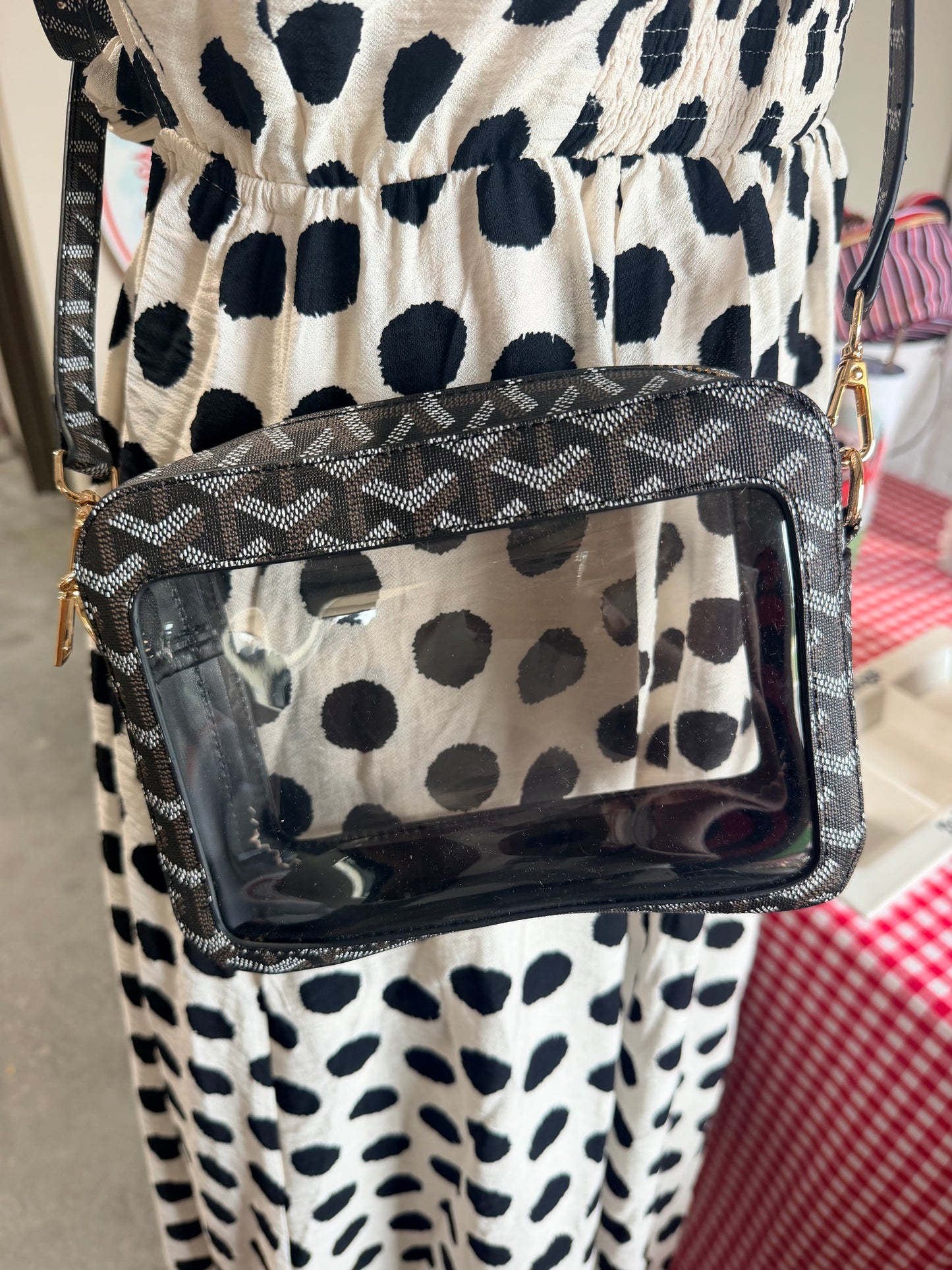 Clear purse black