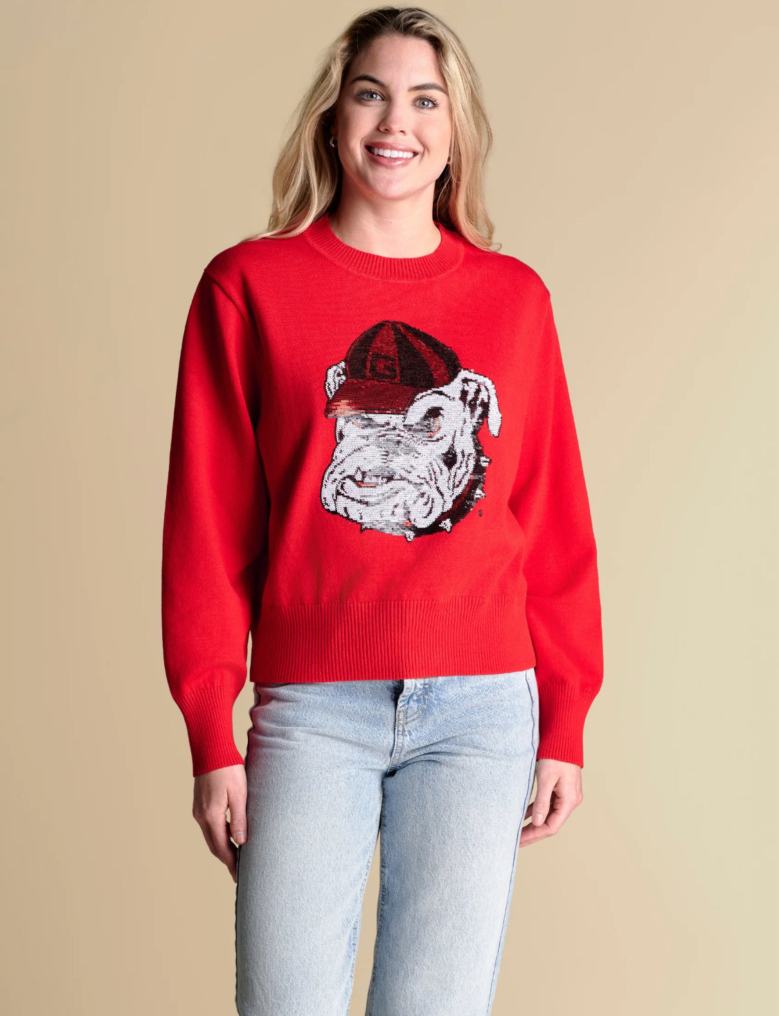 Red bulldog sweater licensed