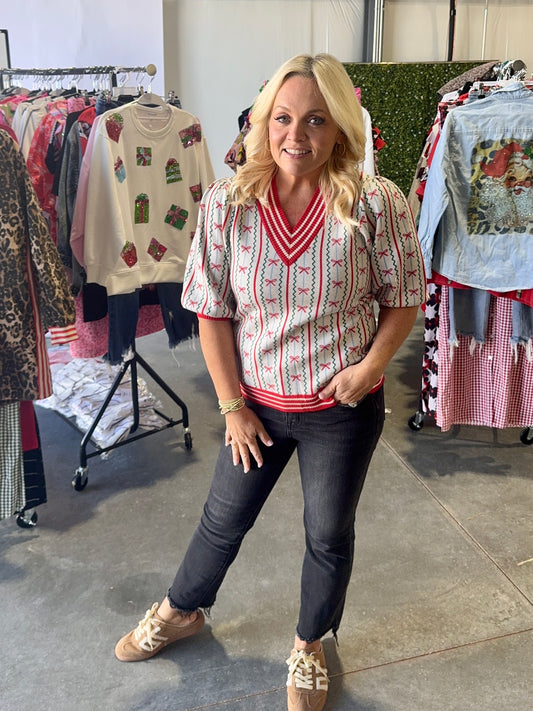 Bow knit sweater Christmas