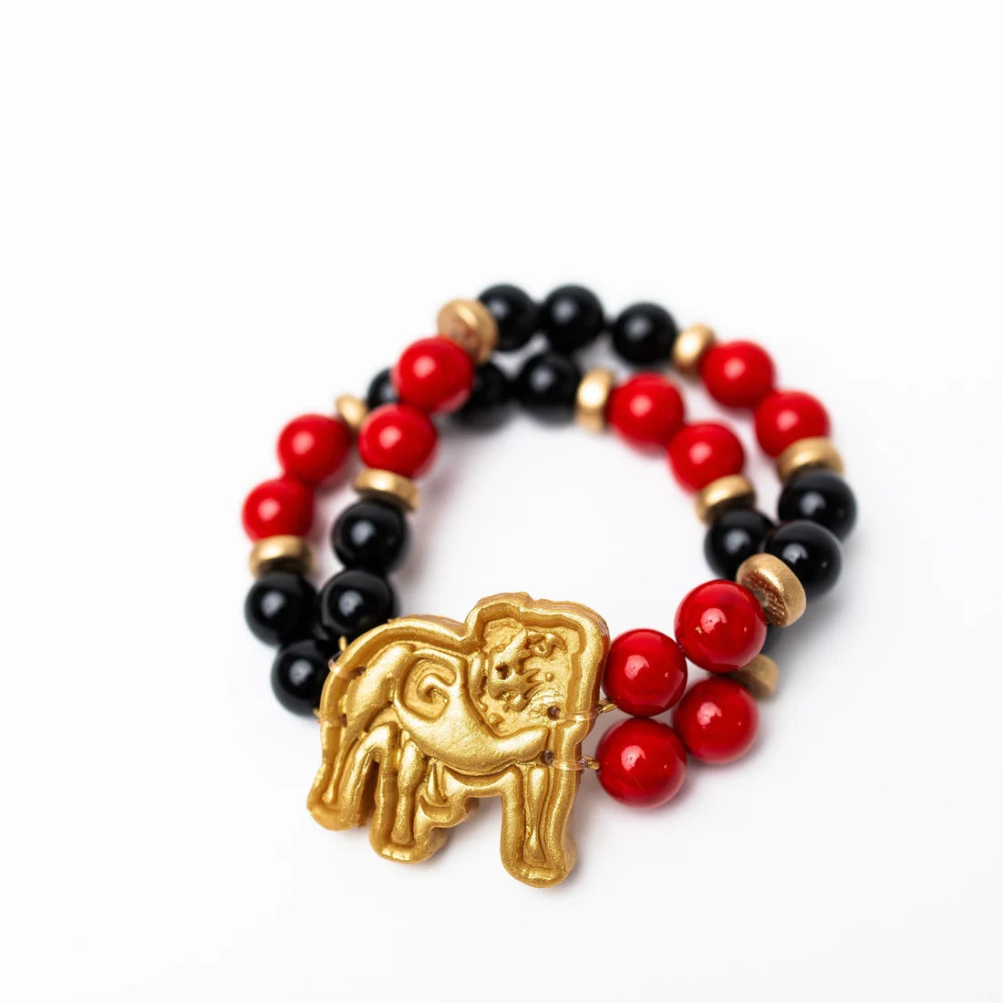 Red and Black Double Jade with Bulldog