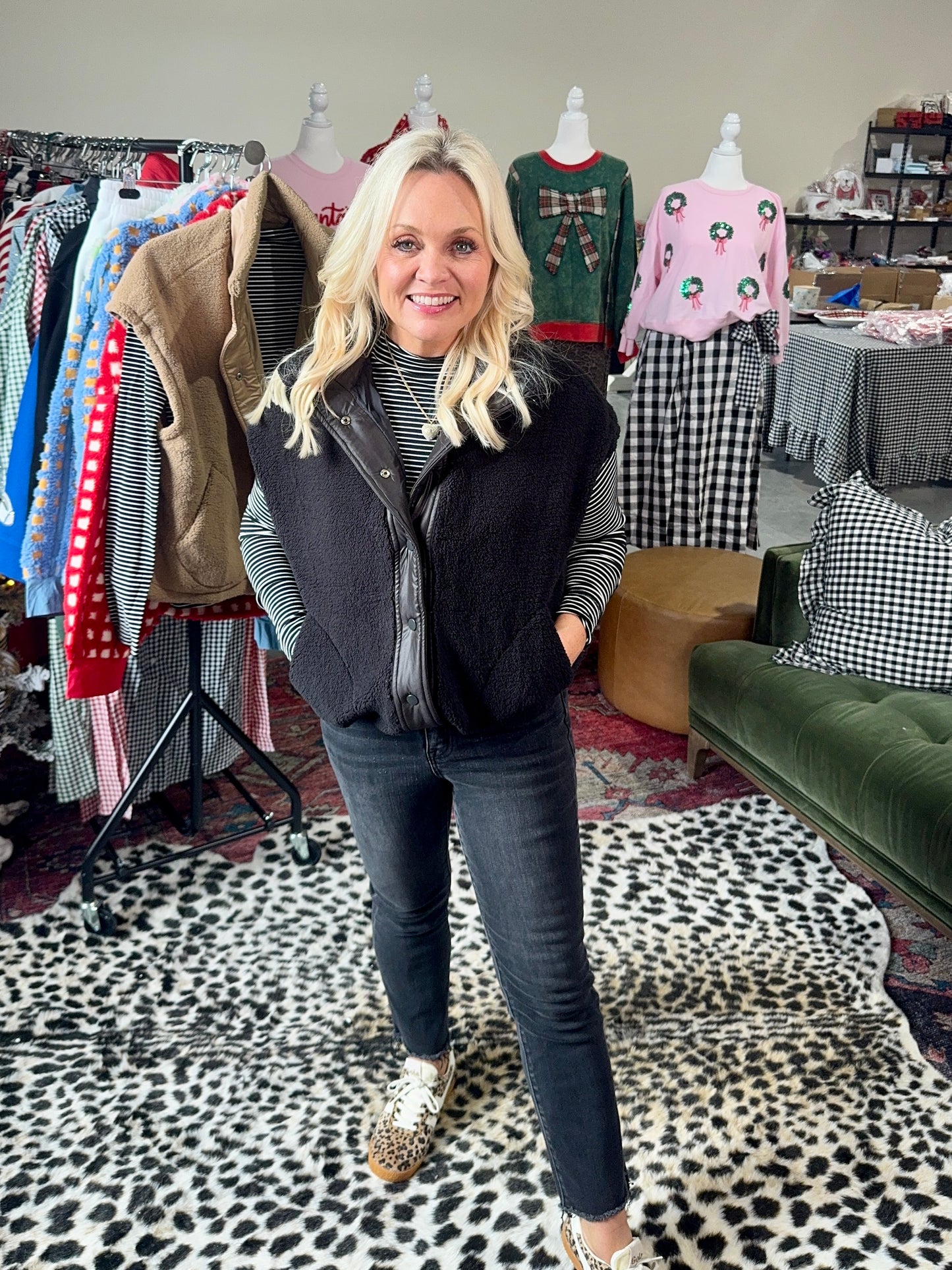 Sherpa oversized vest black