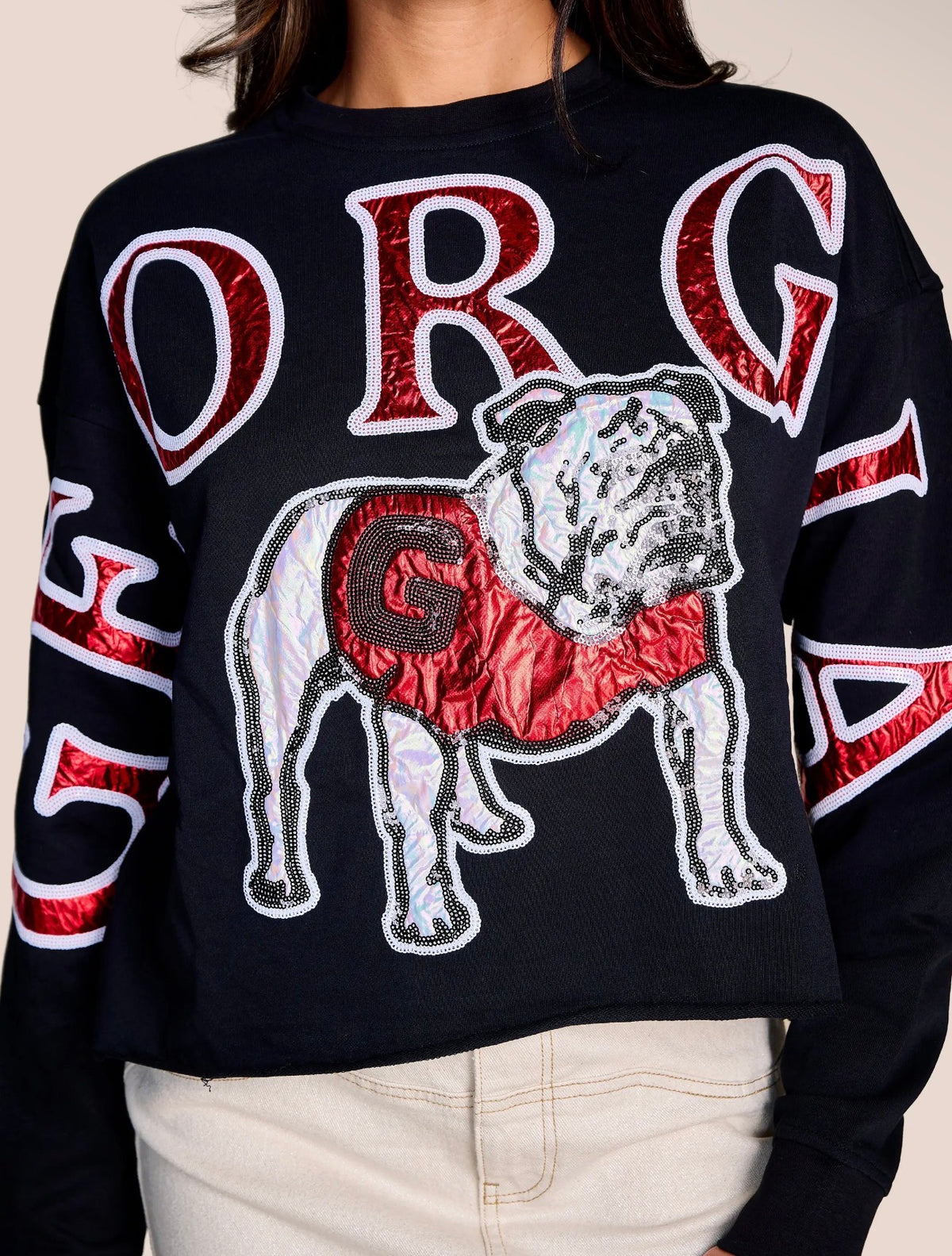 The stadium sequin crewneck licensed