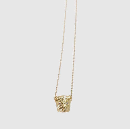 Gold dog necklace