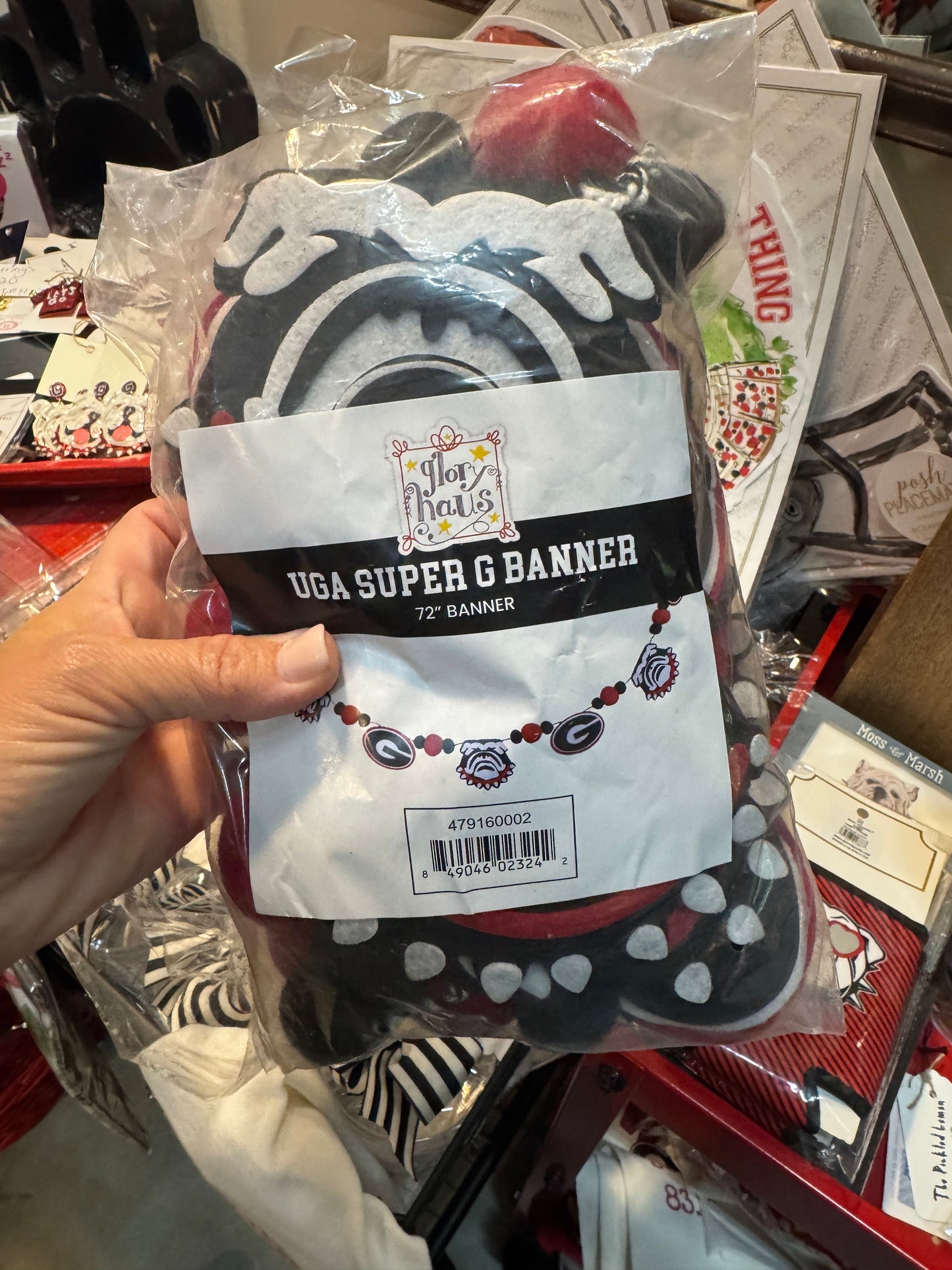 Athens ga Glory Haus licensed super bulldog banner garland pom pom