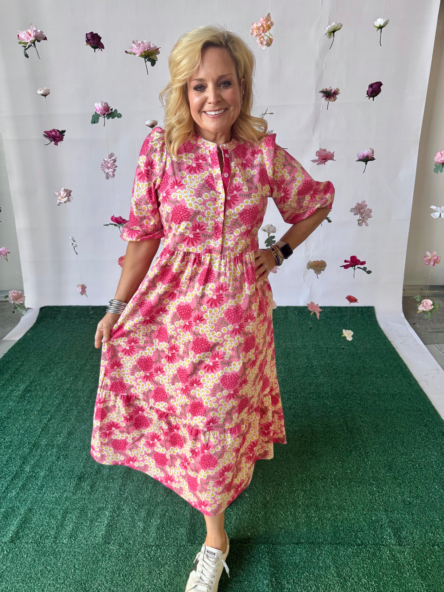 Spring dress floral long maxi
