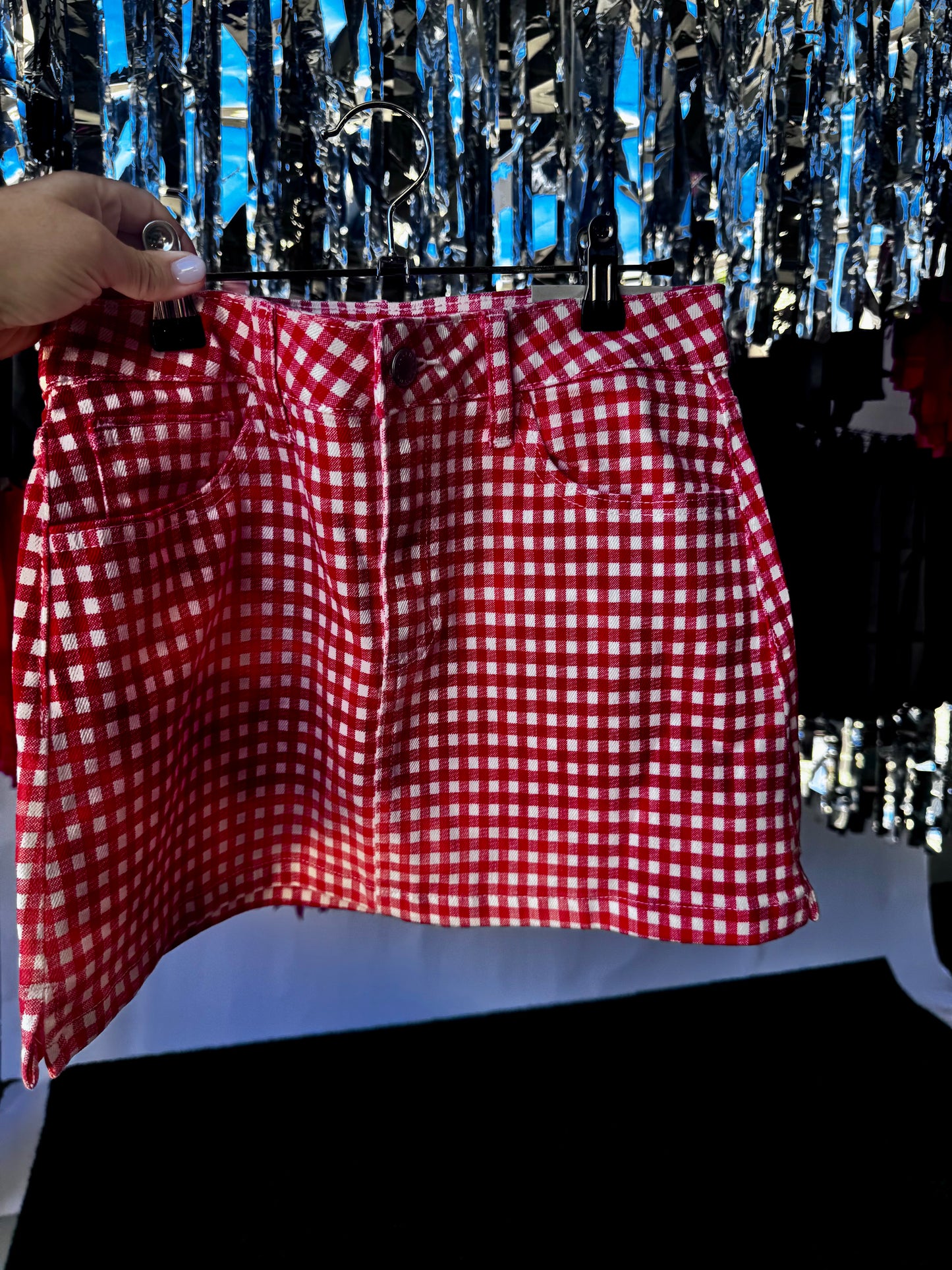 Gingham mini skirt