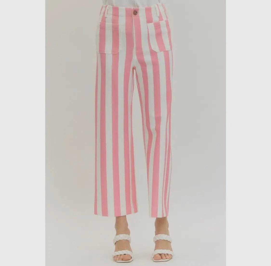 Pink stripe pants