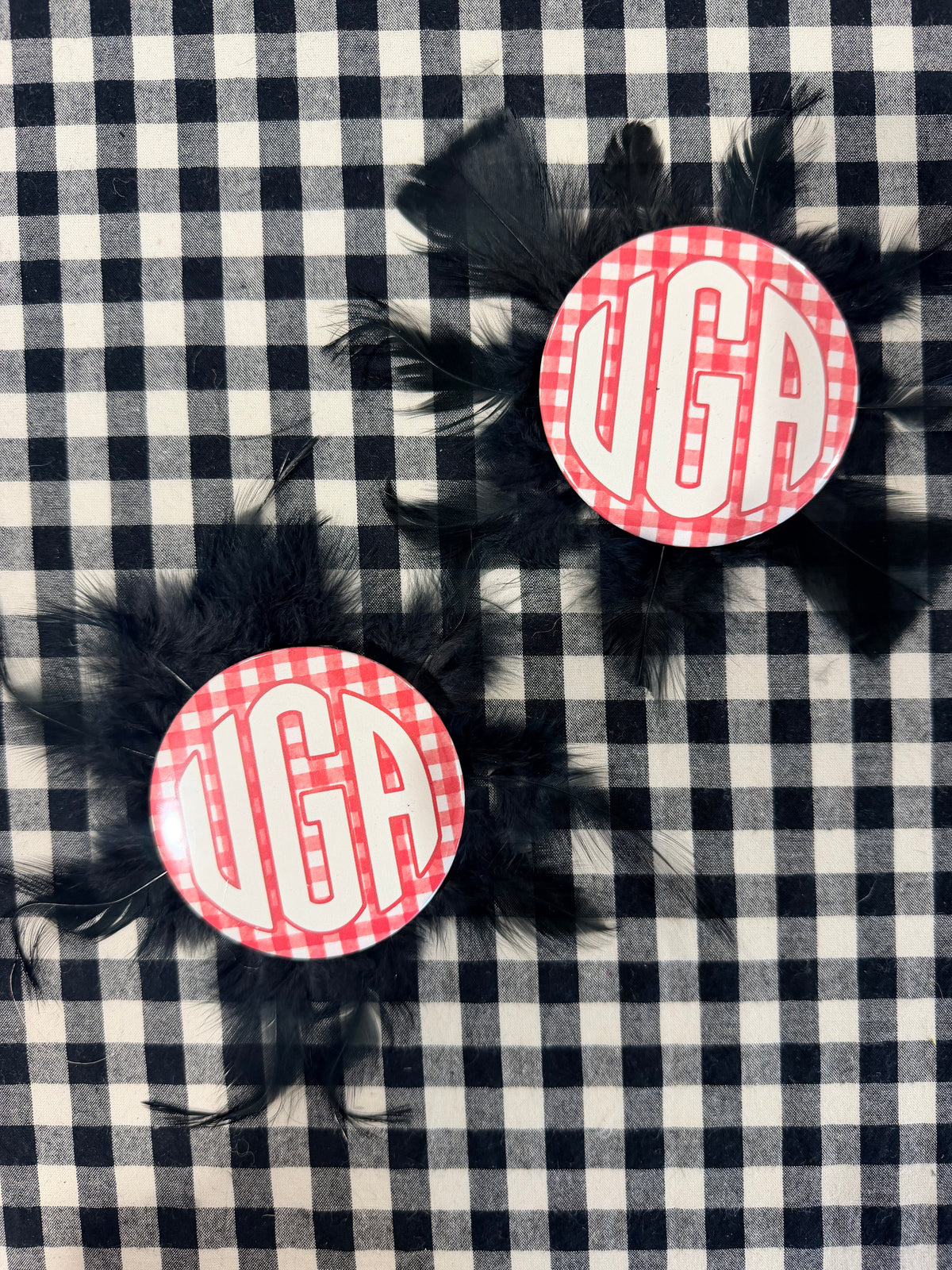 Feather game day buttons
