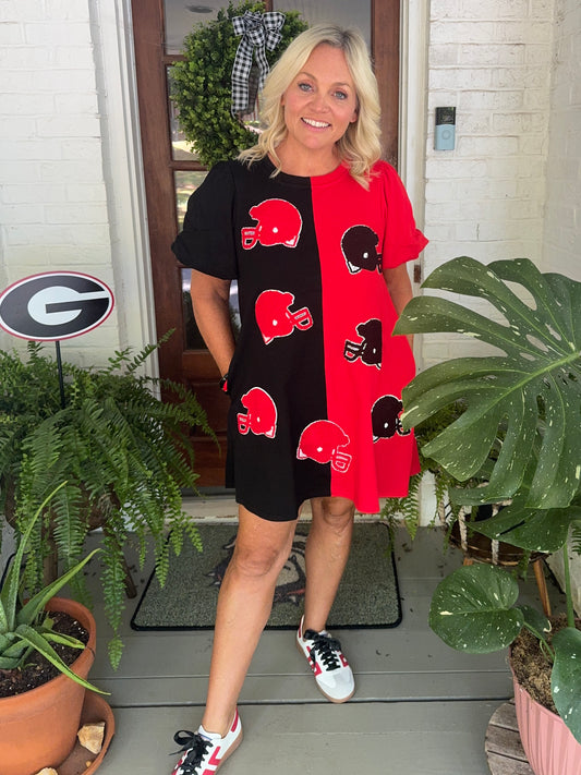Dress black and red helmet patches so soft with pockets!