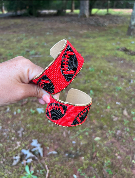 Football cuff beaded