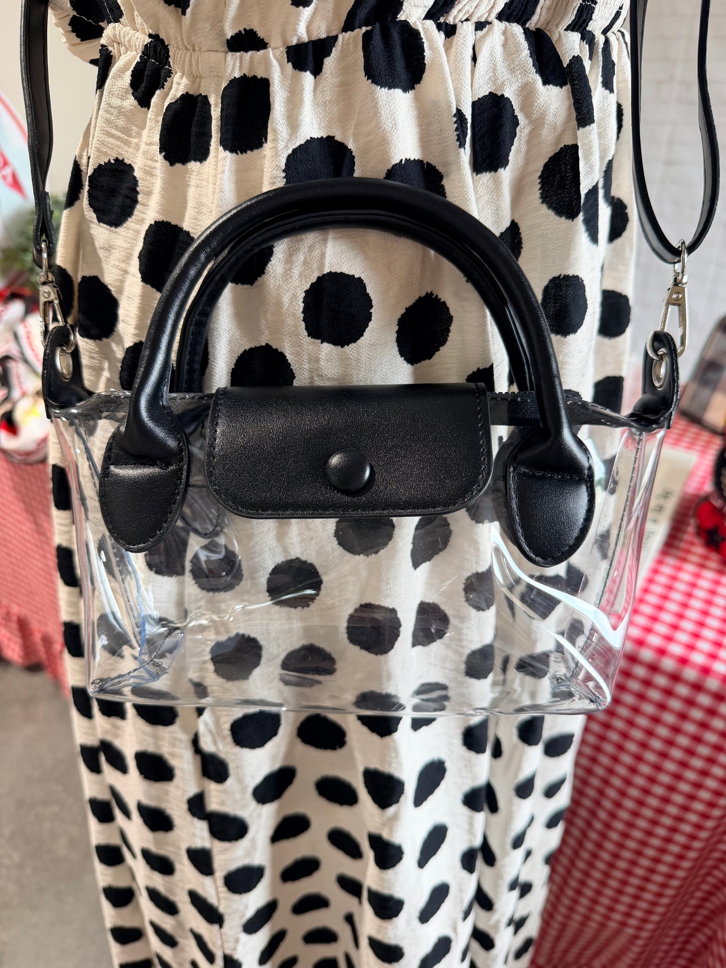 Clear purse black