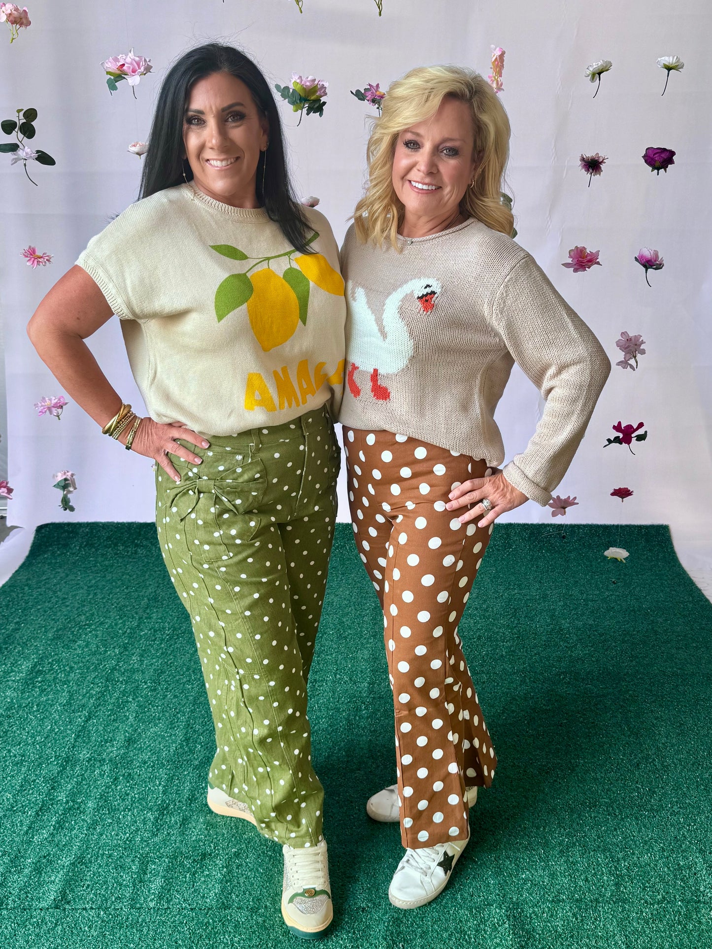 Brown polka dot pants