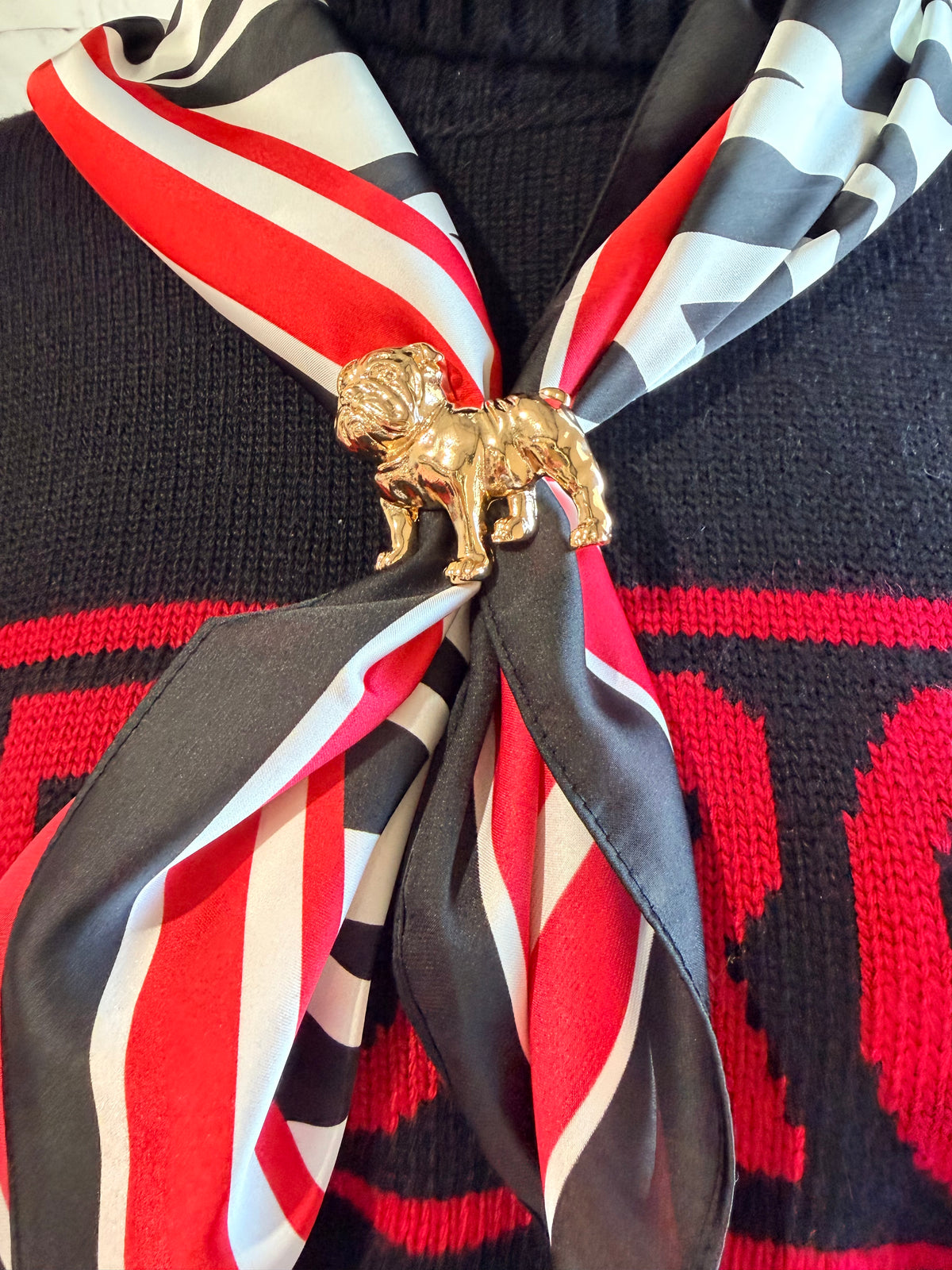 Zebra red and black scarf