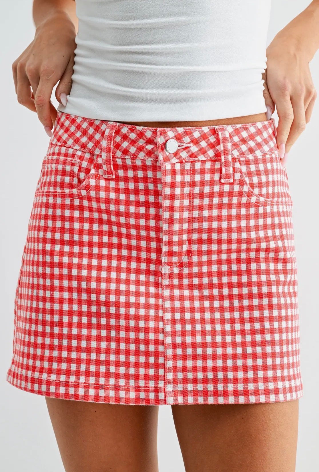 Gingham mini skirt