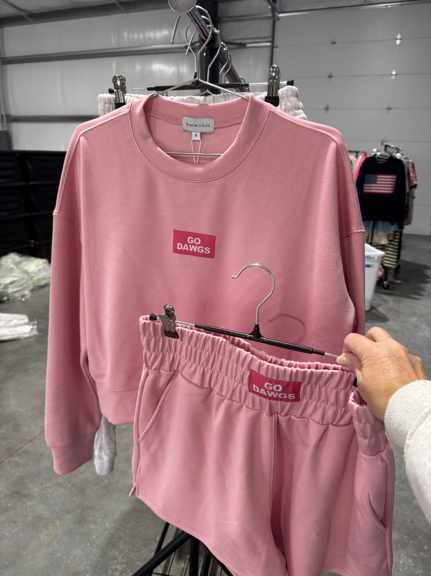 Pink active wear shorts licensed