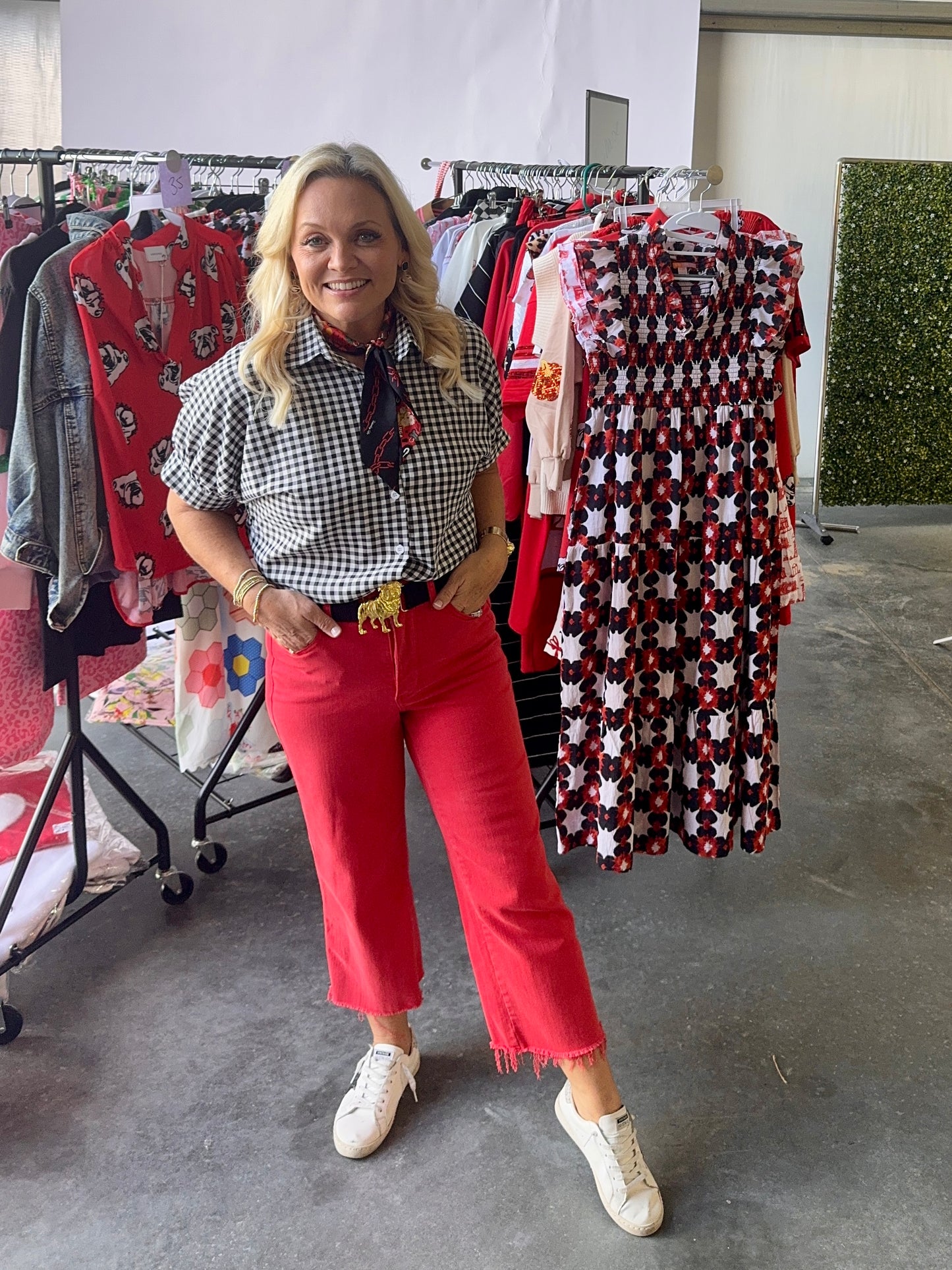 Gingham collection black and white up to 2XL!