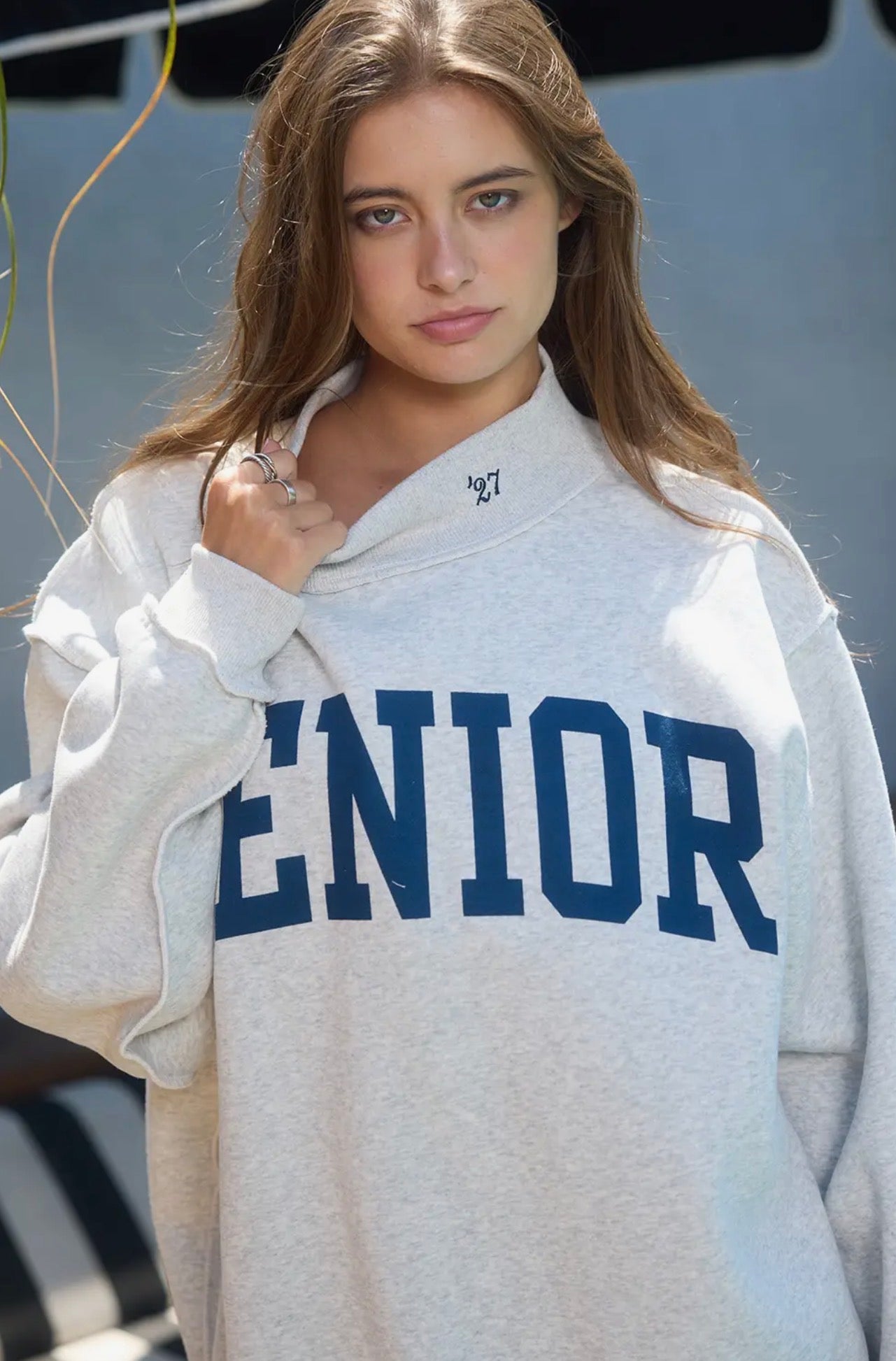 Reversible senior mock neck