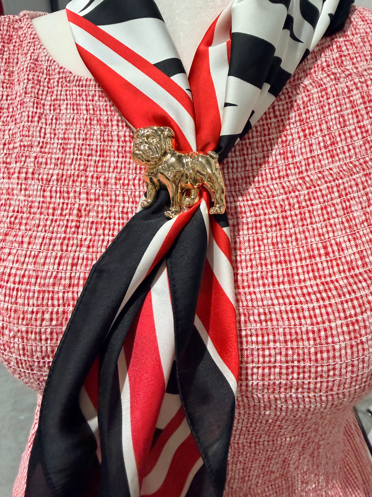 Zebra red and black scarf