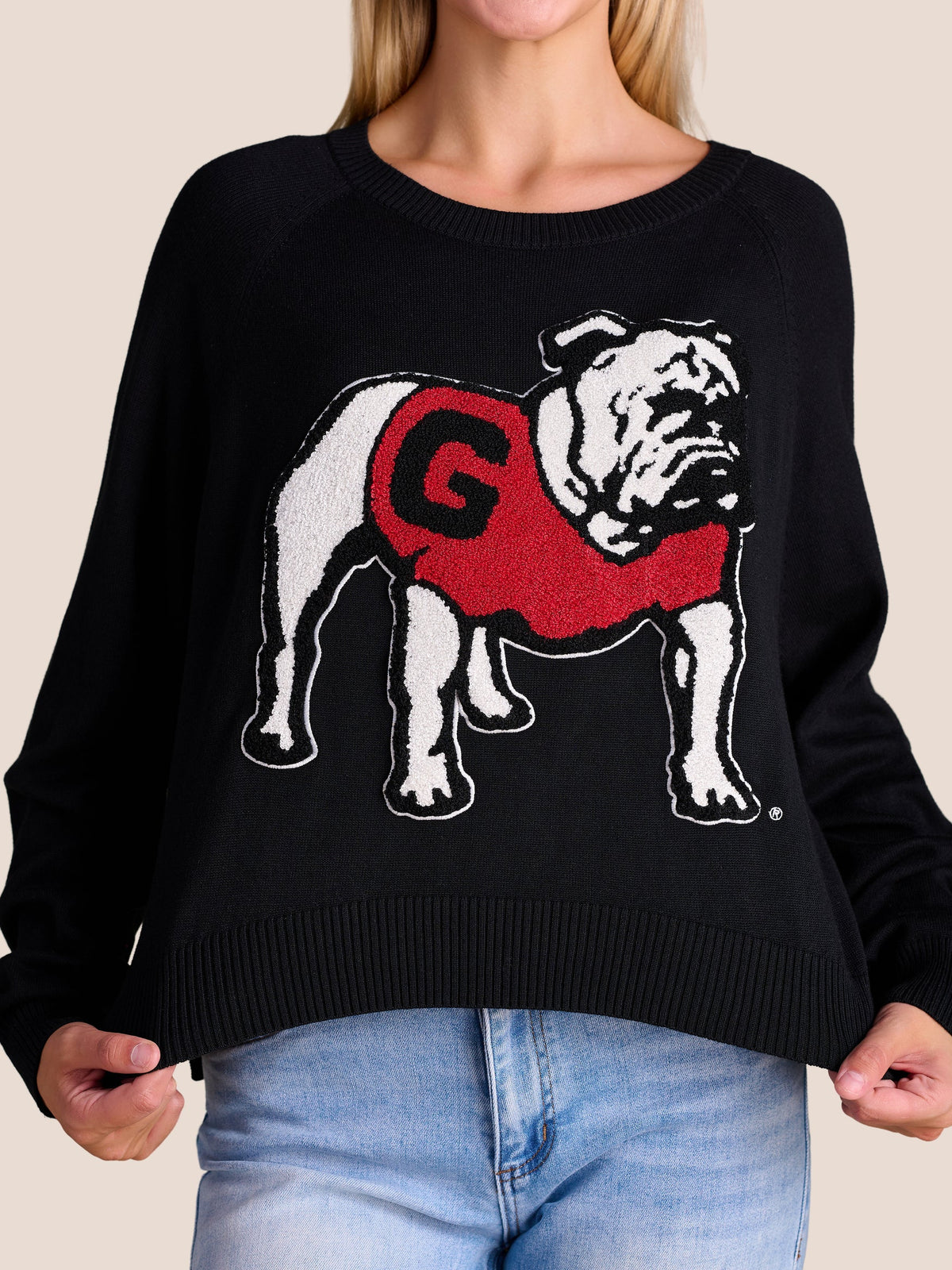 Licensed black sweater big dawg patch