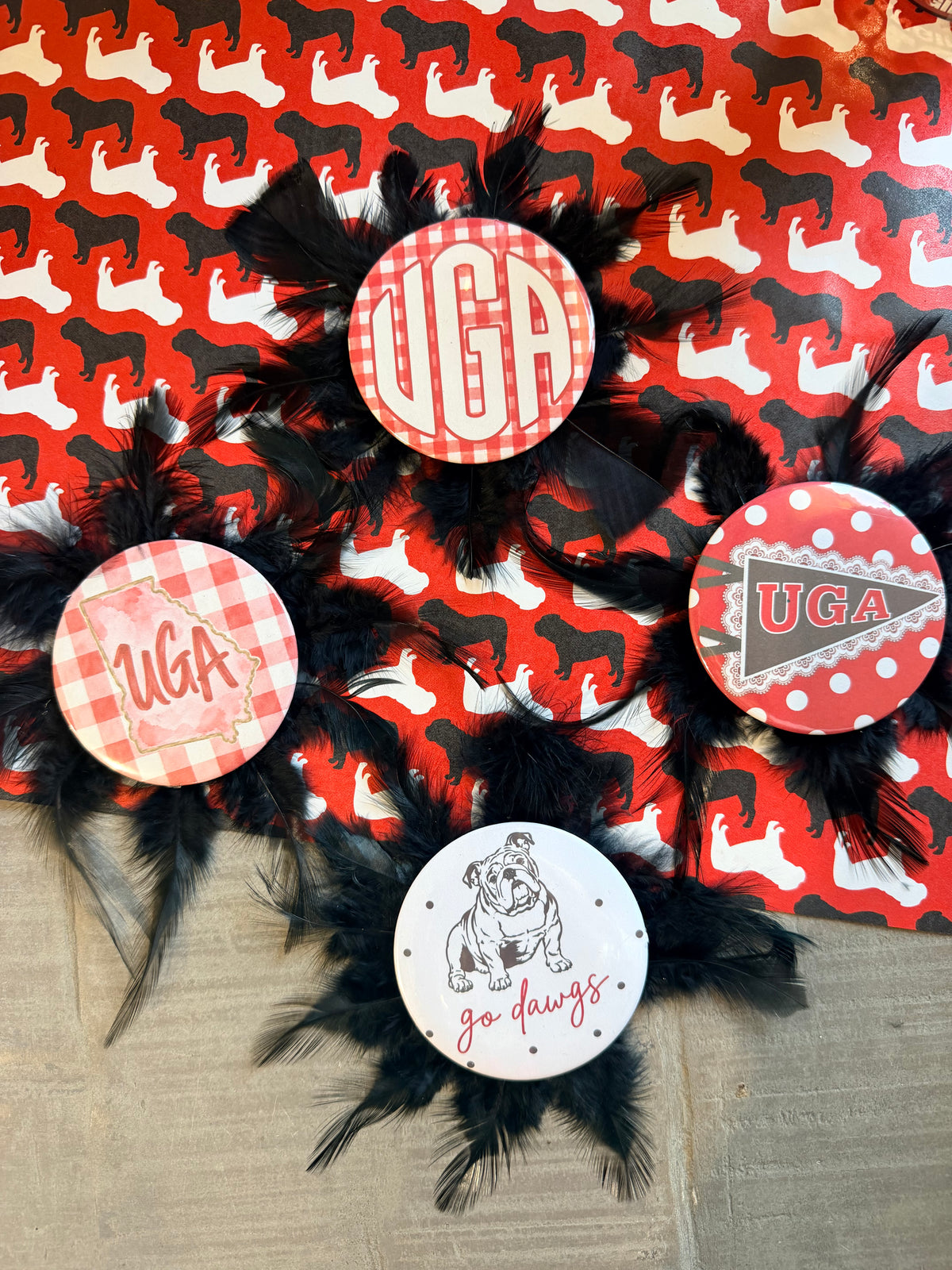 Feather game day buttons