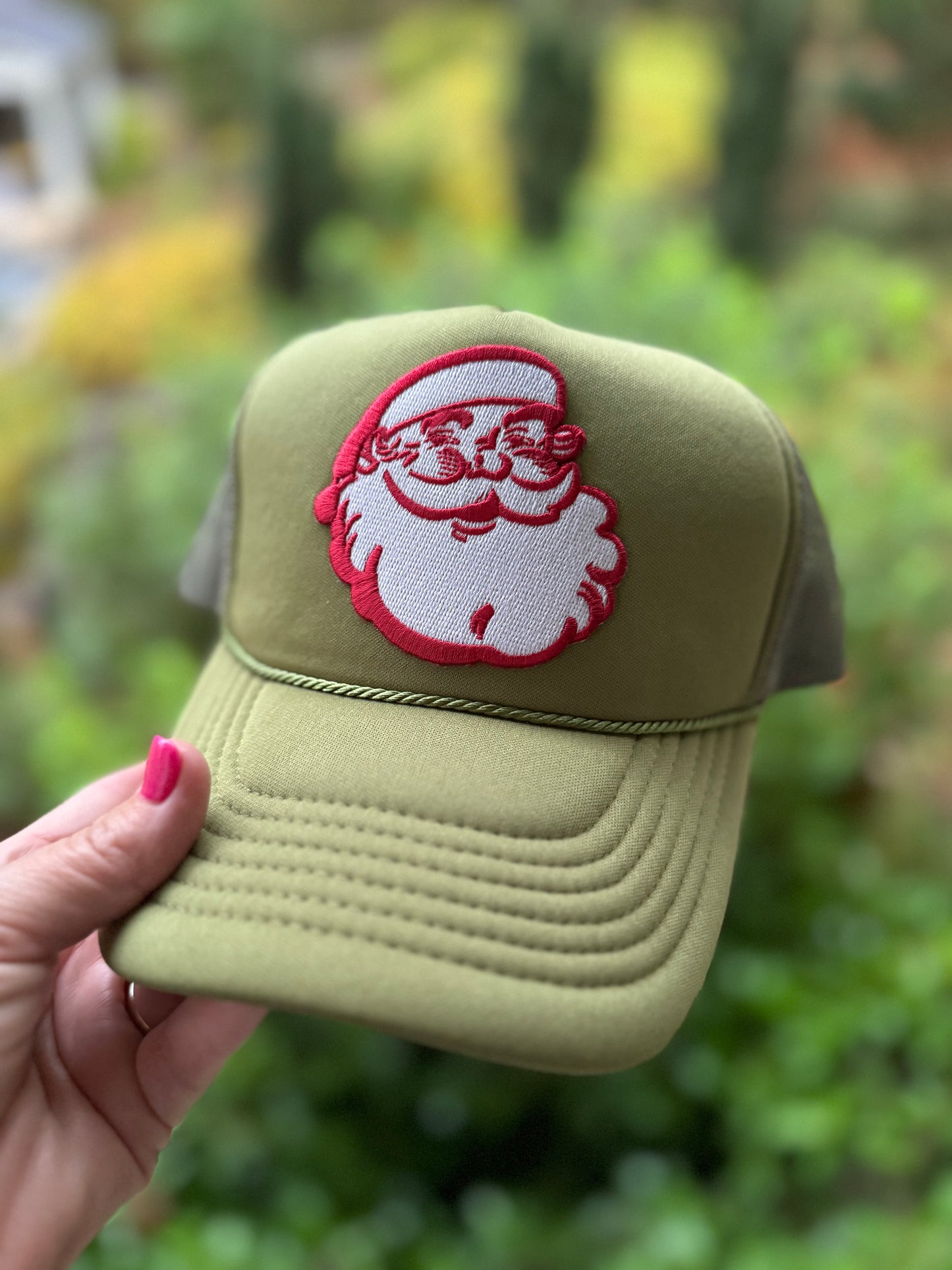 Christmas trucker hat santa patch ( trucker chain sold separately )