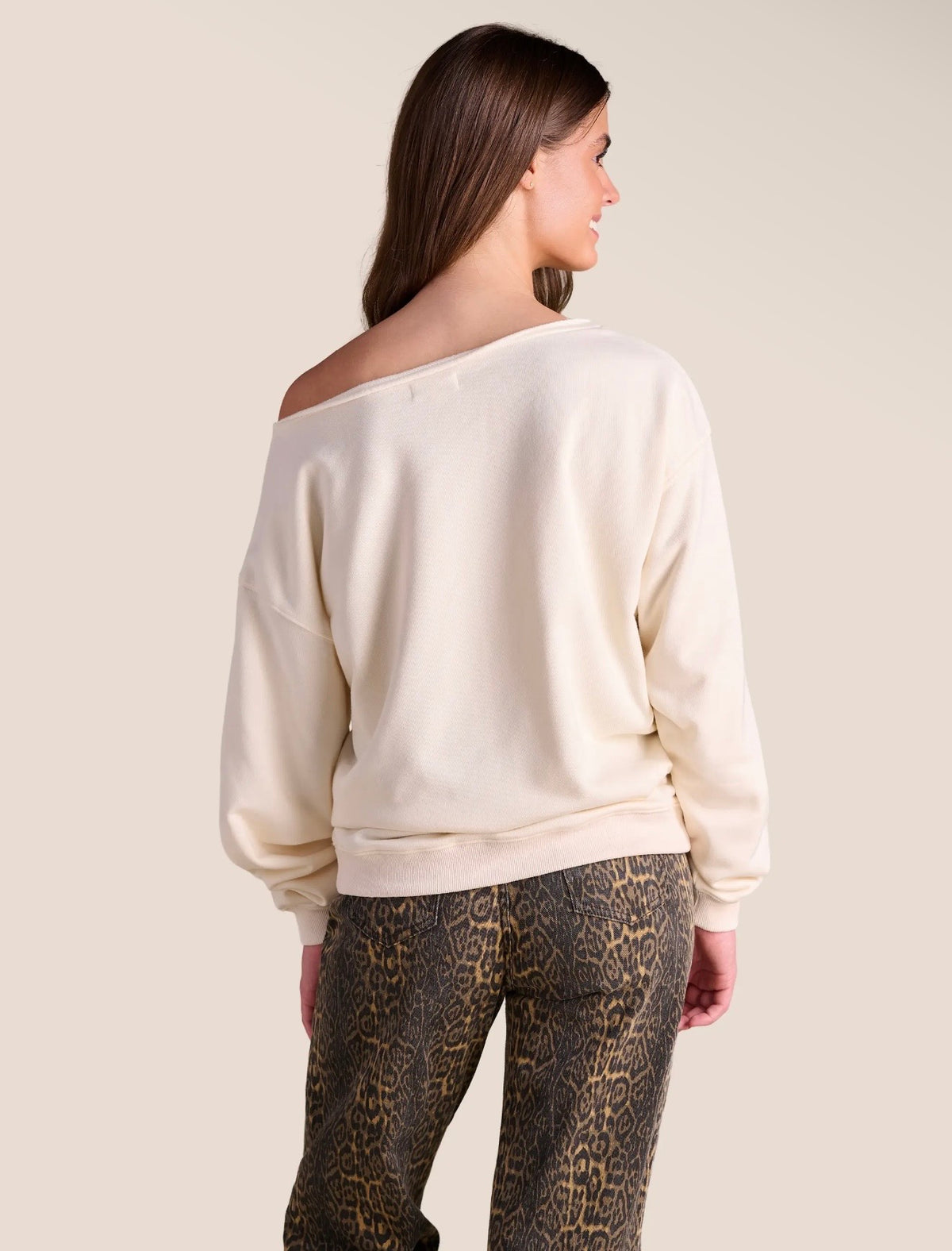 Off the shoulder licensed sweatshirt