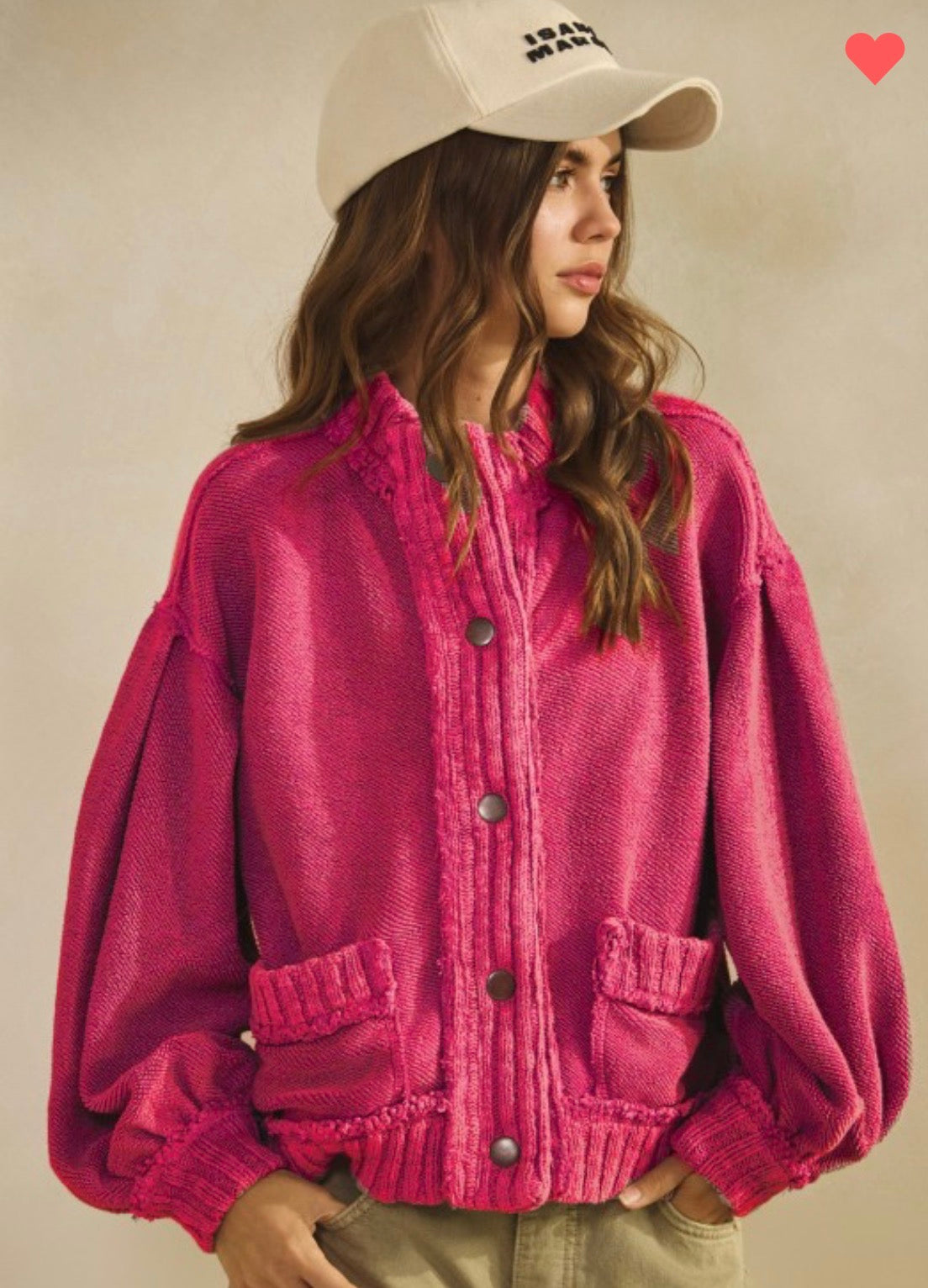 Fushia pink cardigan sweater. free P dupe