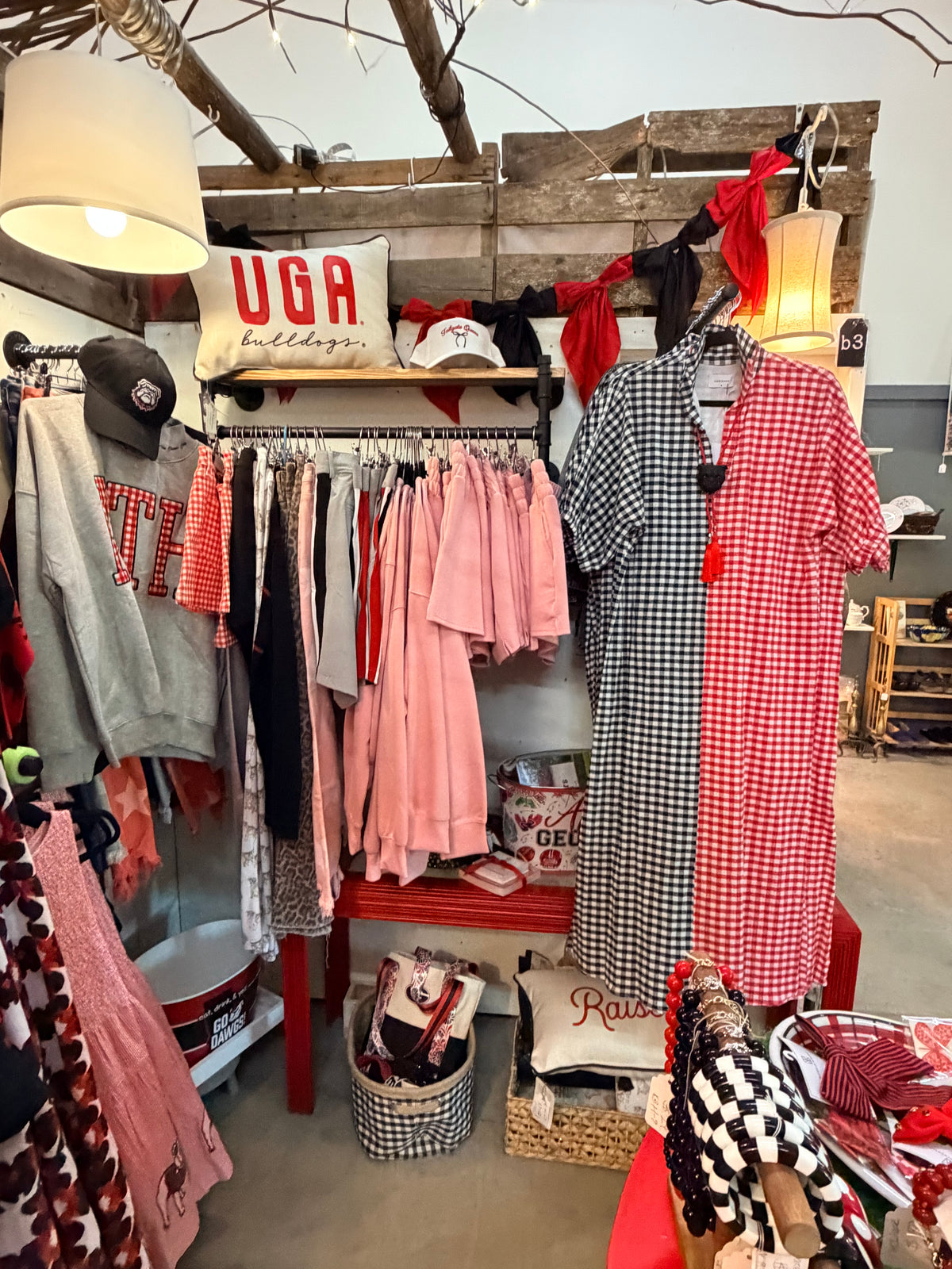 Gingham red and black maxi shirt dress