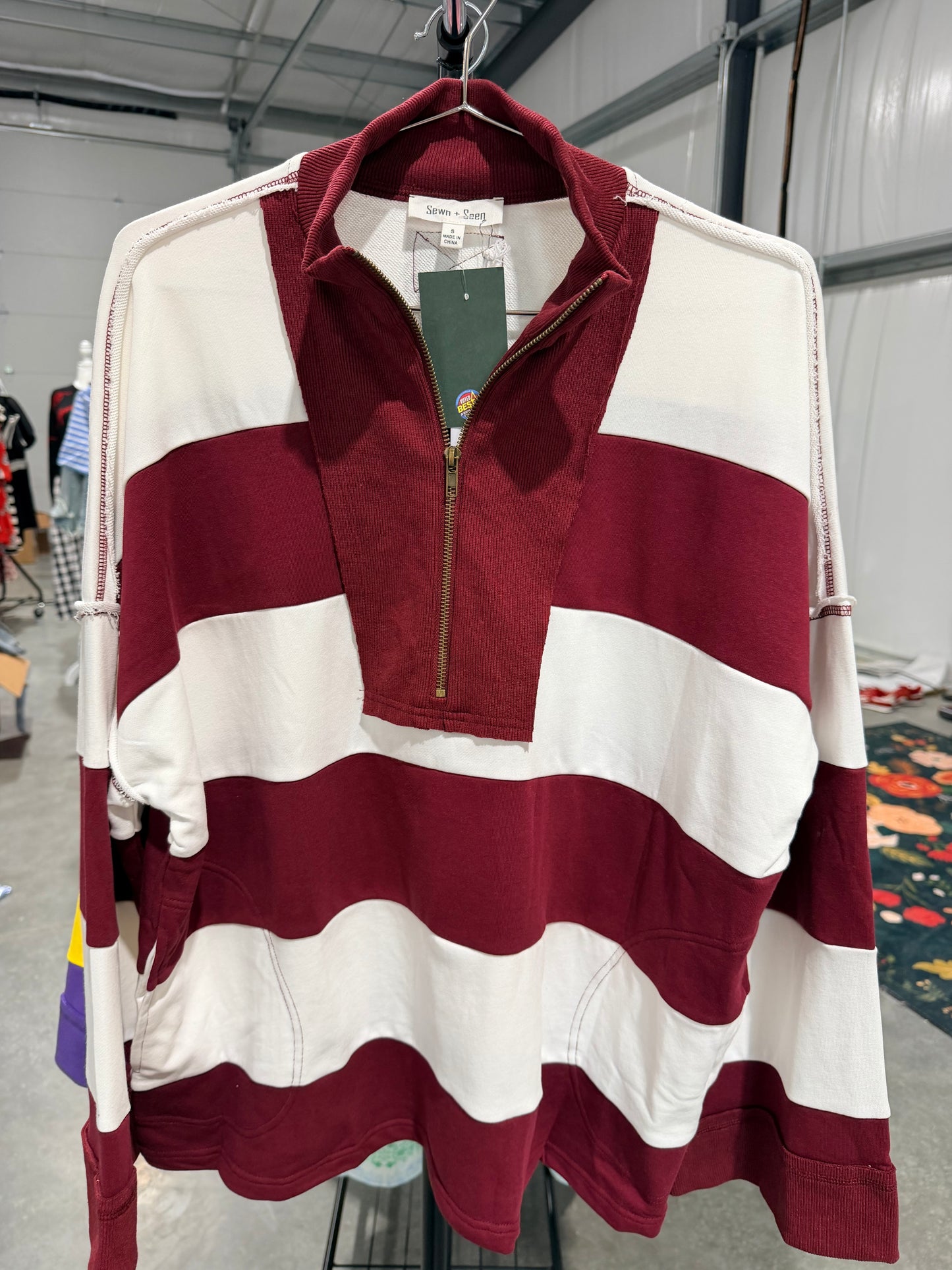 Varsity puloger maroon and white