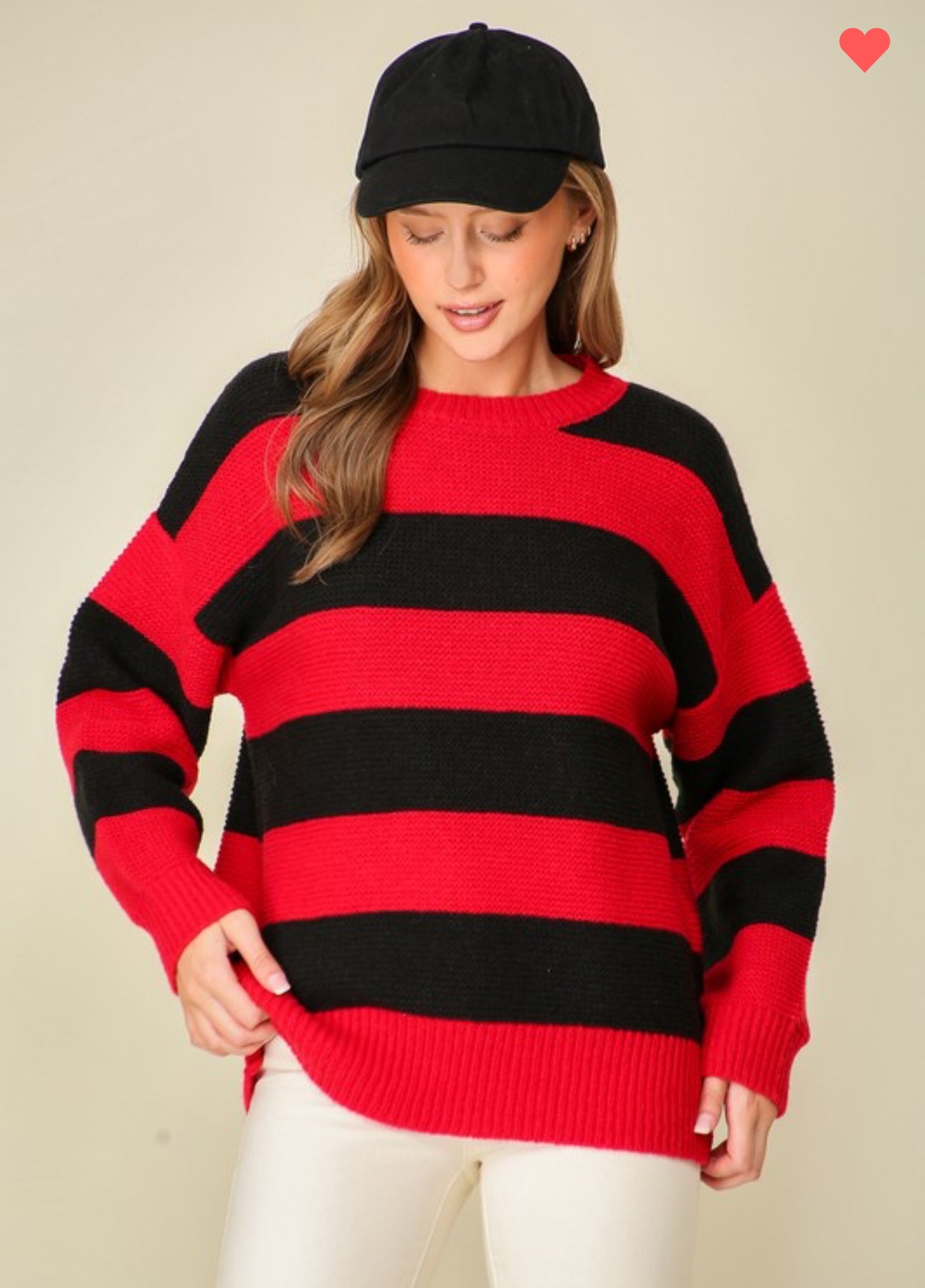 Black and red striped sweater