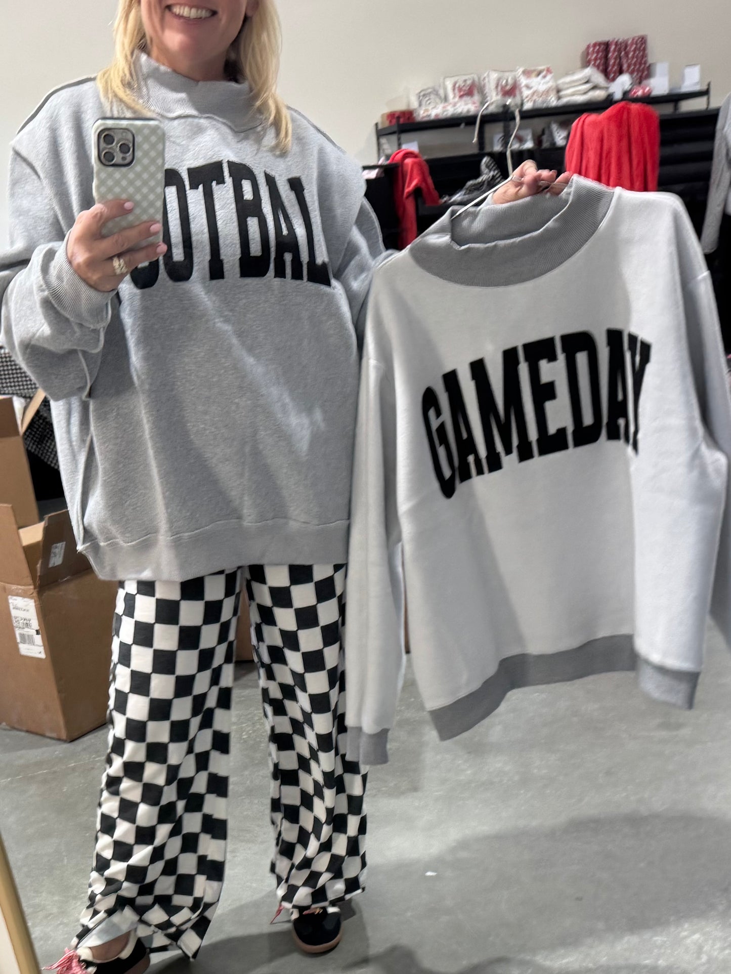 Reversible mock neck. Football and game day