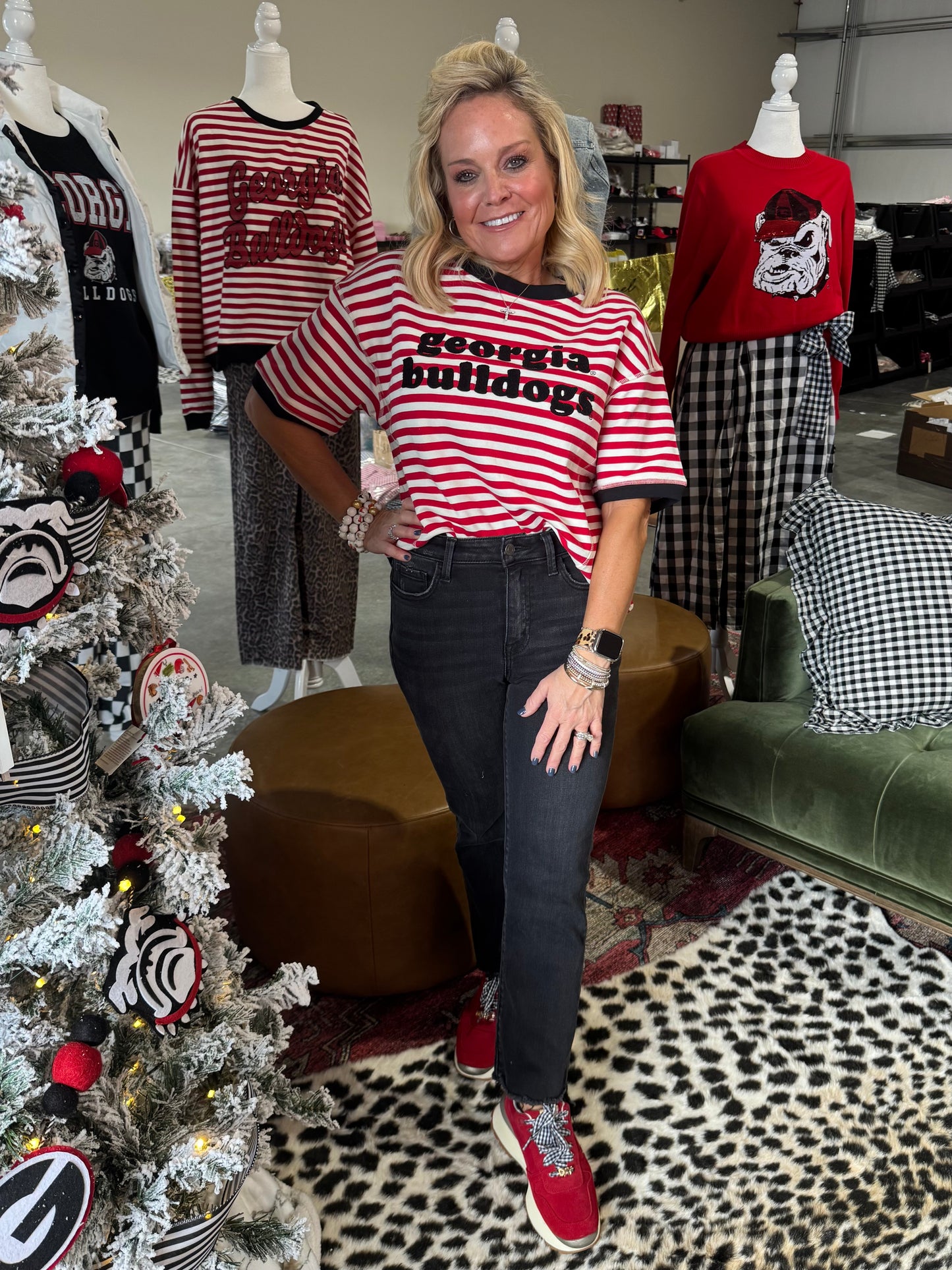 Stripe chenille boxy top licensed