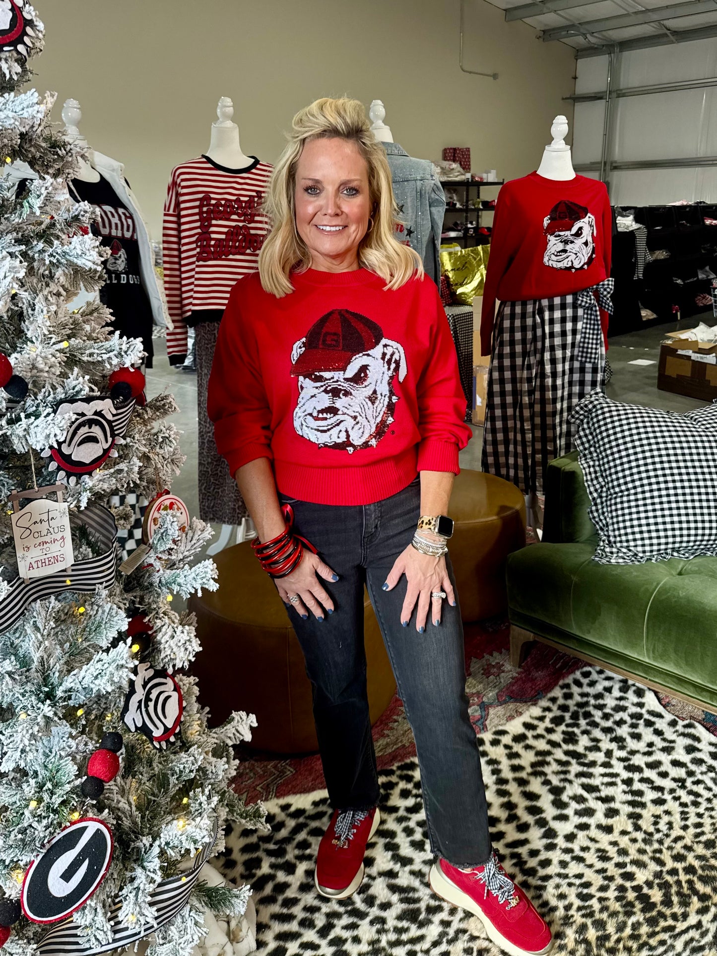 Red bulldog sweater licensed