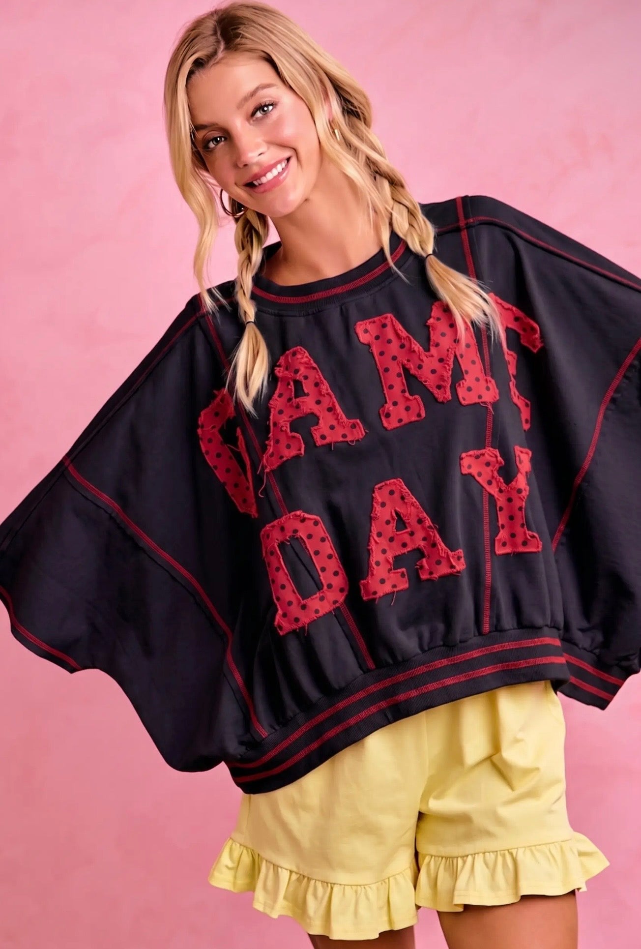 Game day oversized black top
