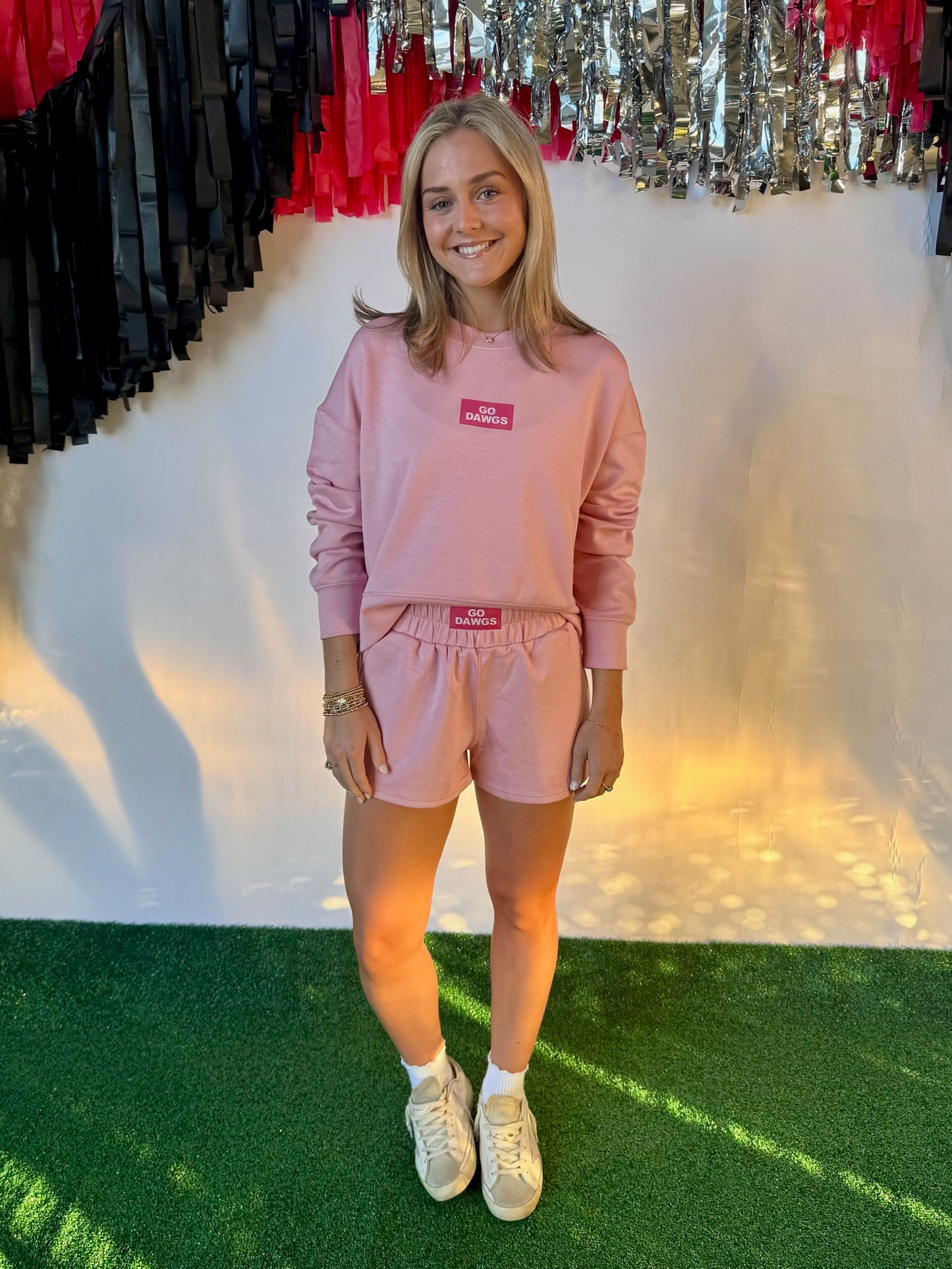 Pink active wear shorts licensed